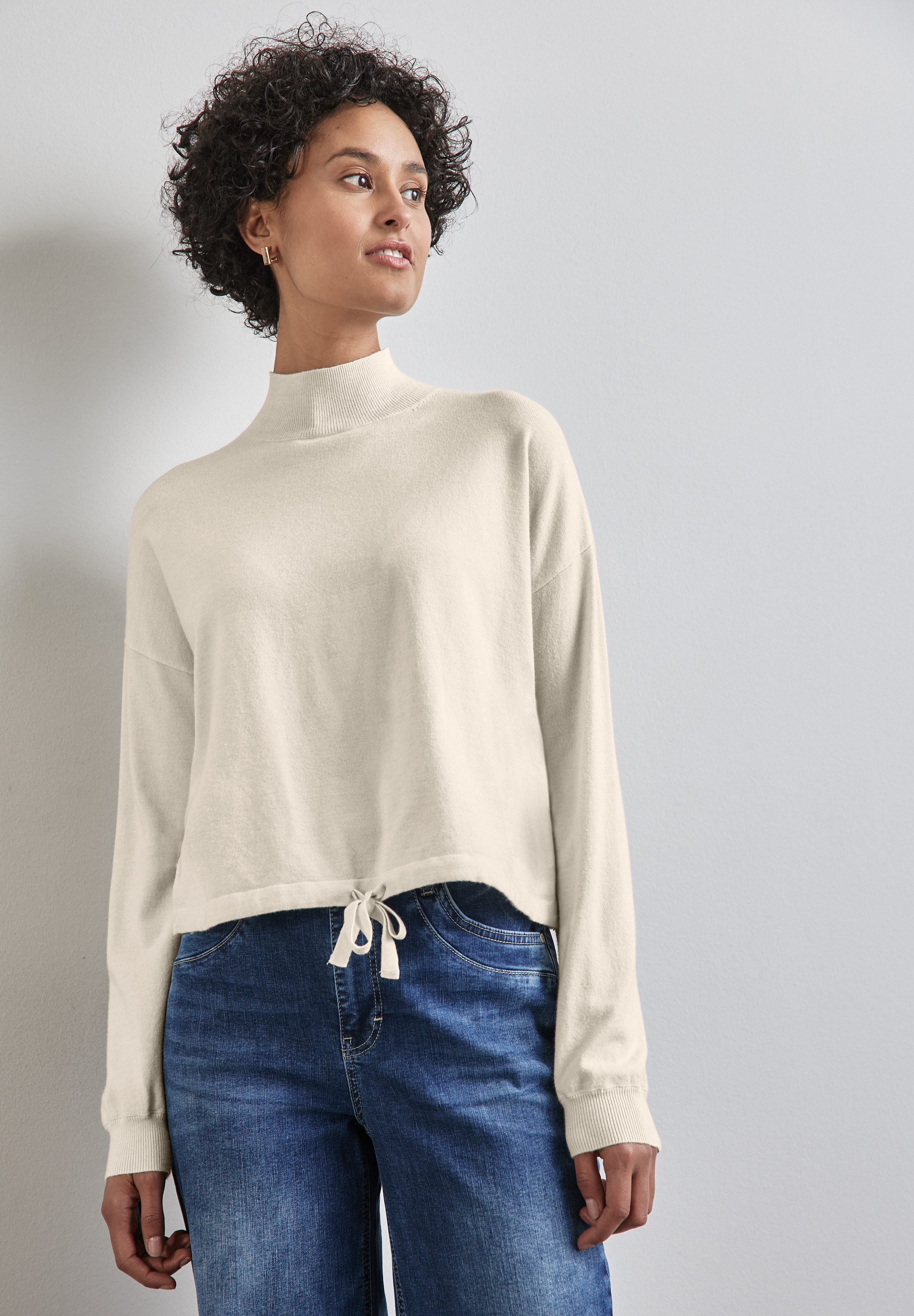 STREET ONE Stehkragenpullover im angenehmen Materialmix