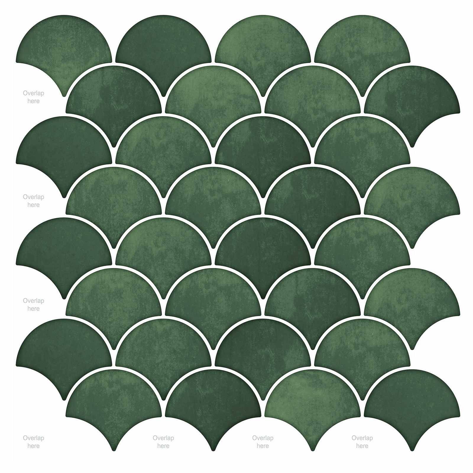 vidaXL Sticker Fischschuppen Fliese 50 pcs Dunkelgrün 30 x 30 cm, (50-tlg)