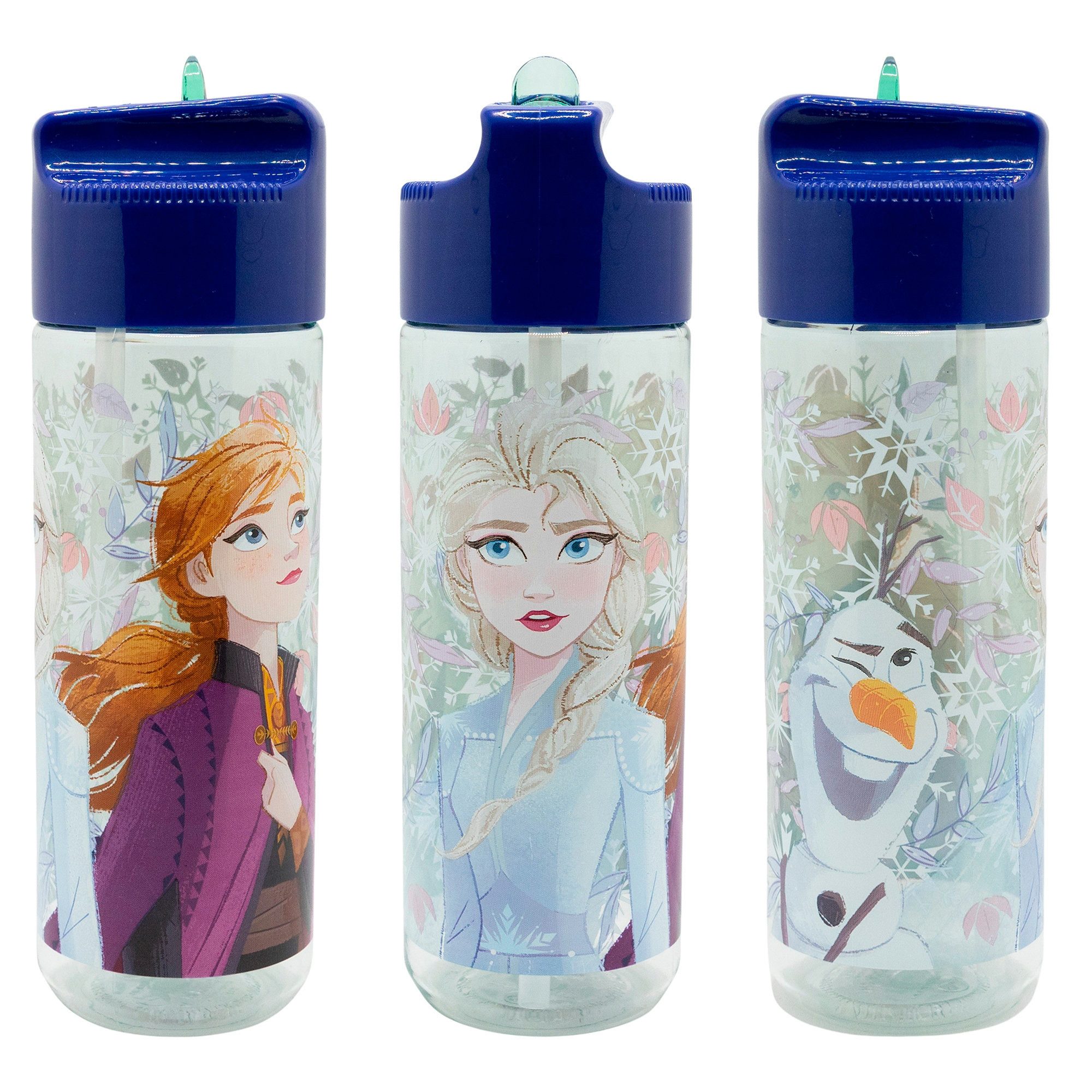 Disney Trinkflasche Disney Die Eiskönigin Elsa Anna Kinder Flasche mit Halm 430 ml