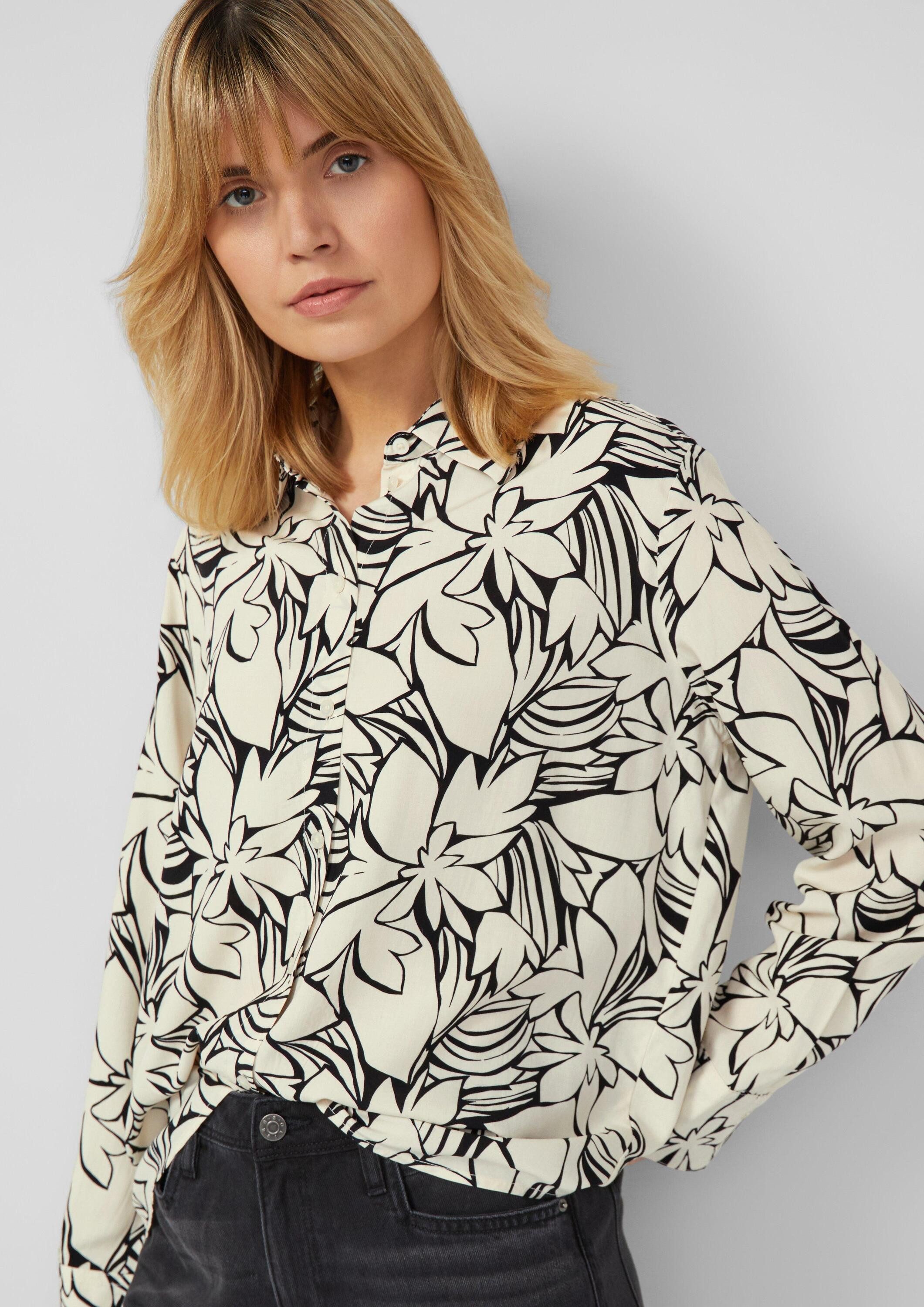 s.Oliver Langarmbluse Bluse Fließende Bluse mit floralem Muster