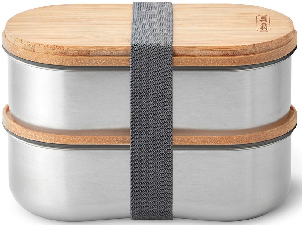 black+blum Lunchbox Bentobox, Edelstahl, (Set, 2-tlg), 2x500 ml