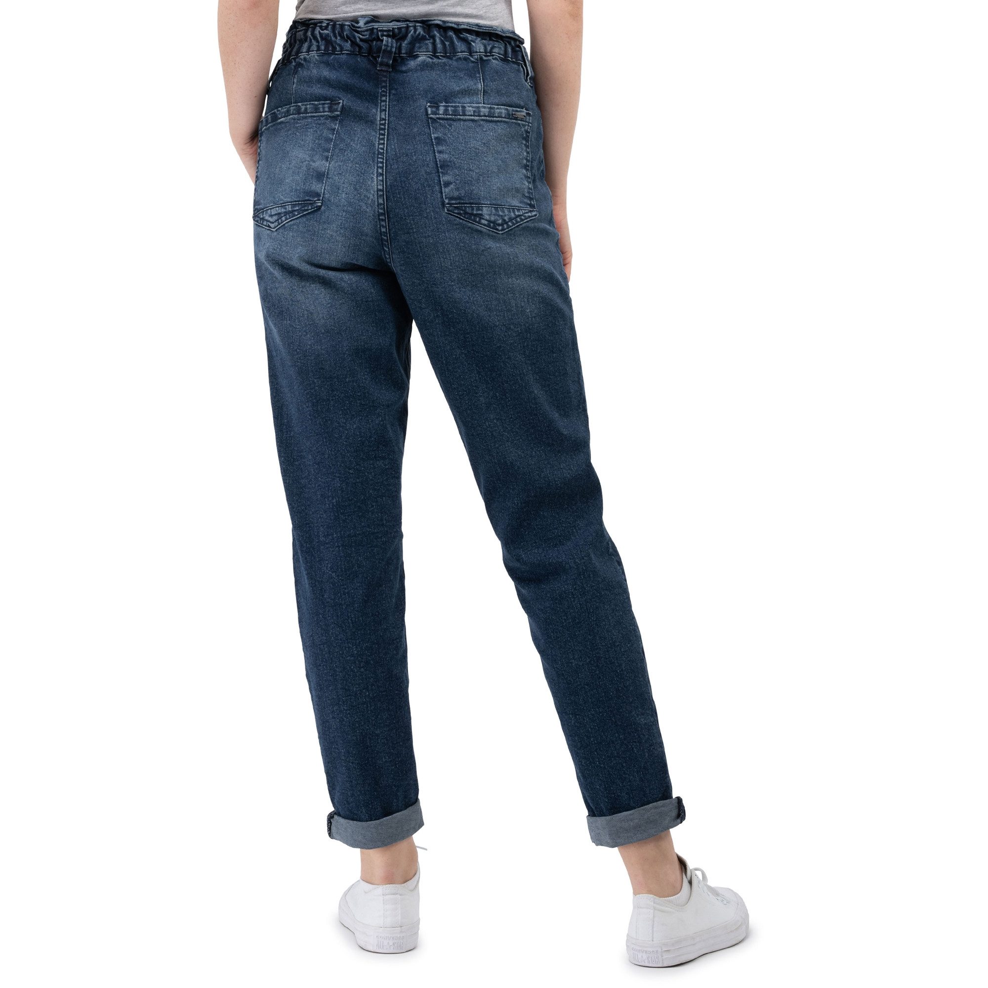 SUBLEVEL Paperbag-Hose Damen Jeans Mid Waist elastisch Moderne Hose – Bild 3 von 5