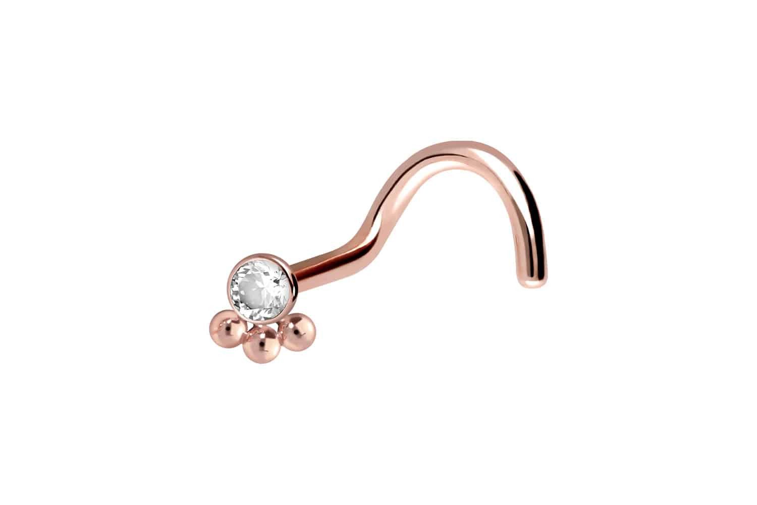 PIERCINGLINE Nasenpiercing Titan Nasenstecker Spirale KRISTALL günstig online kaufen