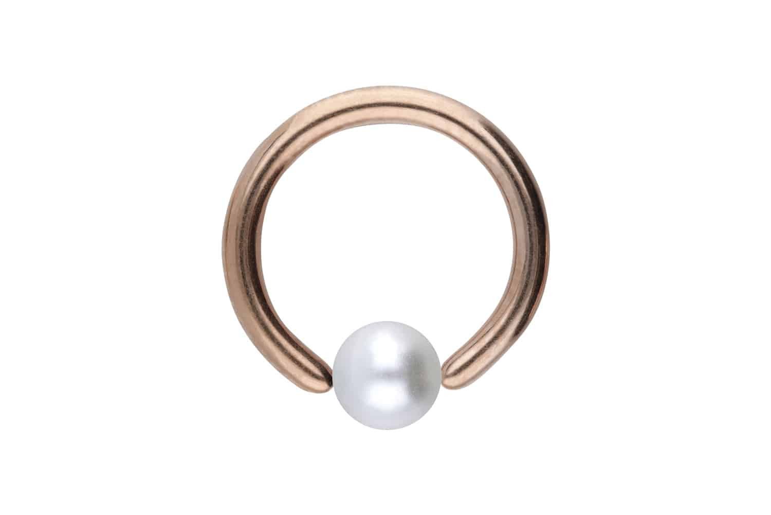 PIERCINGLINE Nasenpiercing Chirurgenstahl Klemmkugelring SYNTHETISCHE PERLE (Klemm-Ringe, 1-tlg)