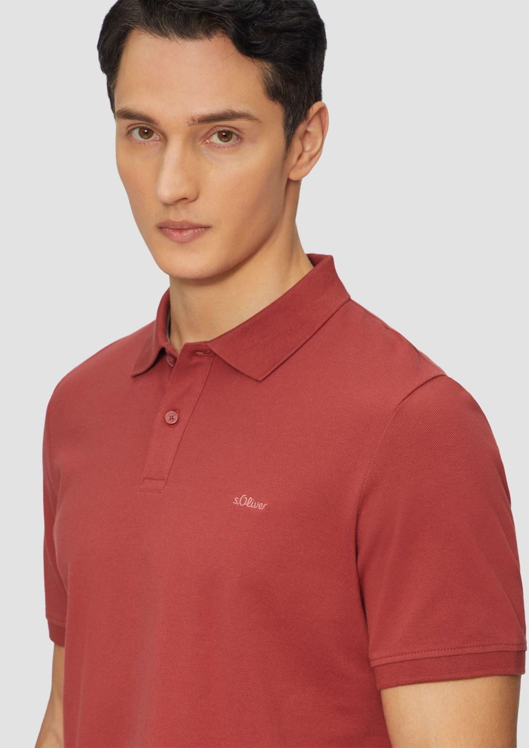s.Oliver Kurzarmshirt Poloshirt aus Baumwollpiqué Logo günstig online kaufen