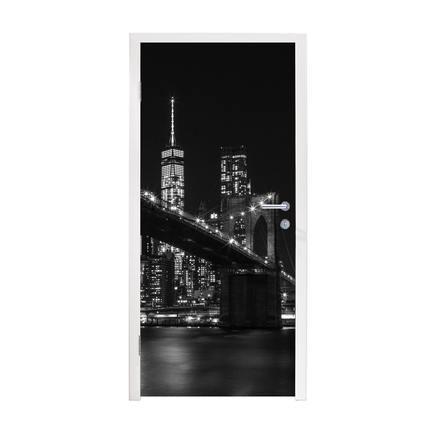 - St), Tür, New Brooklyn Brücke, für - bedruckt, (1 75x205 cm Fototapete York MuchoWow Matt, Türaufkleber, Türtapete