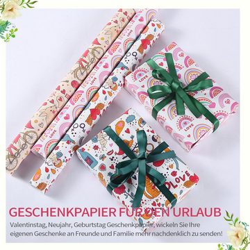 Daisred Geschenkpapier 50*70cm, Valentinstag Geschenk Papier,10 Stück 1 Farben