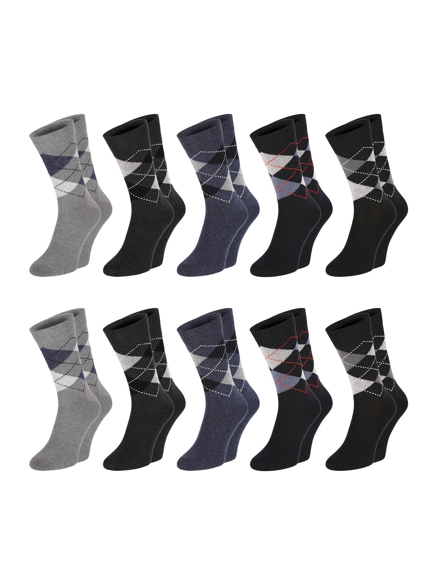 Chili Lifestyle Freizeitsocken Socke Karo (10-Paar) socken strumpf strümpfe