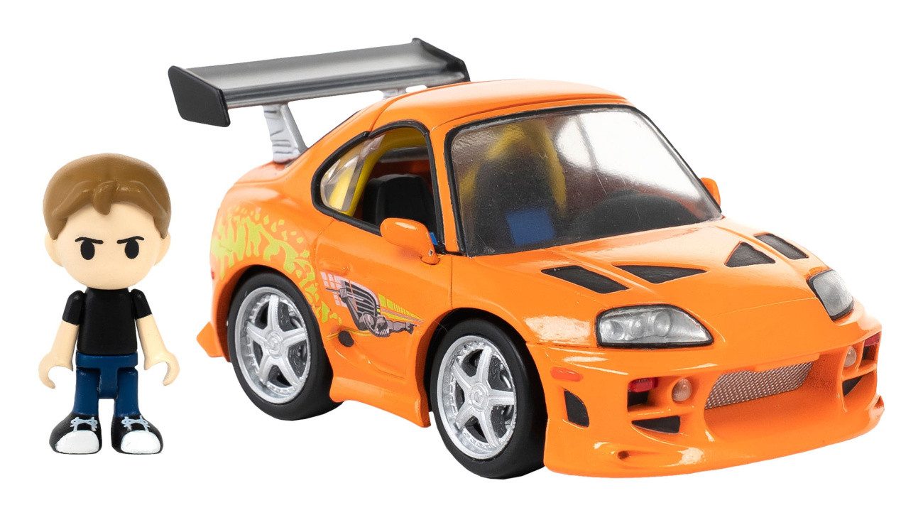 Takara Tomy Merchandise-Figur Fast & Furious Q-Village Fahrzeug mit Minifigur Toyota Supra JZA80 9 c