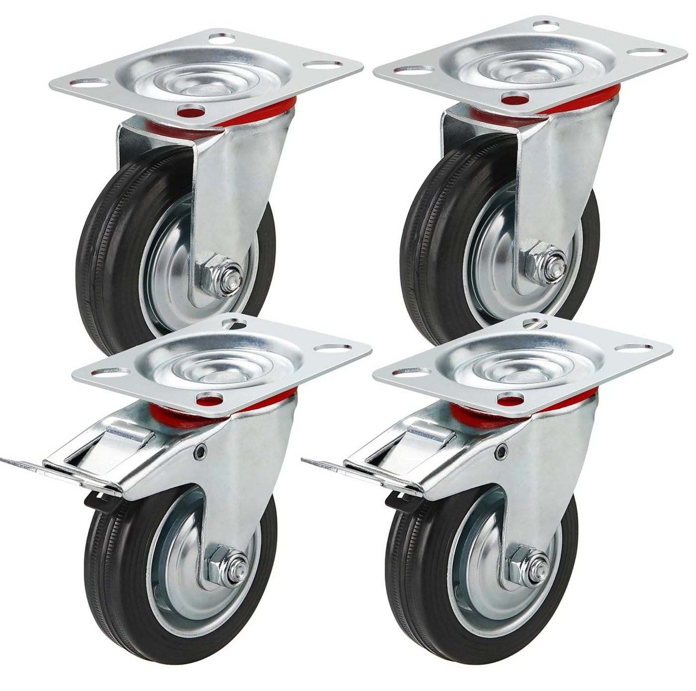 Baumarktic Schwerlastrolle 4x Schwerlastrollen bis 400 kg Transportrollen Rollen Möbelrollen, (4er Set)