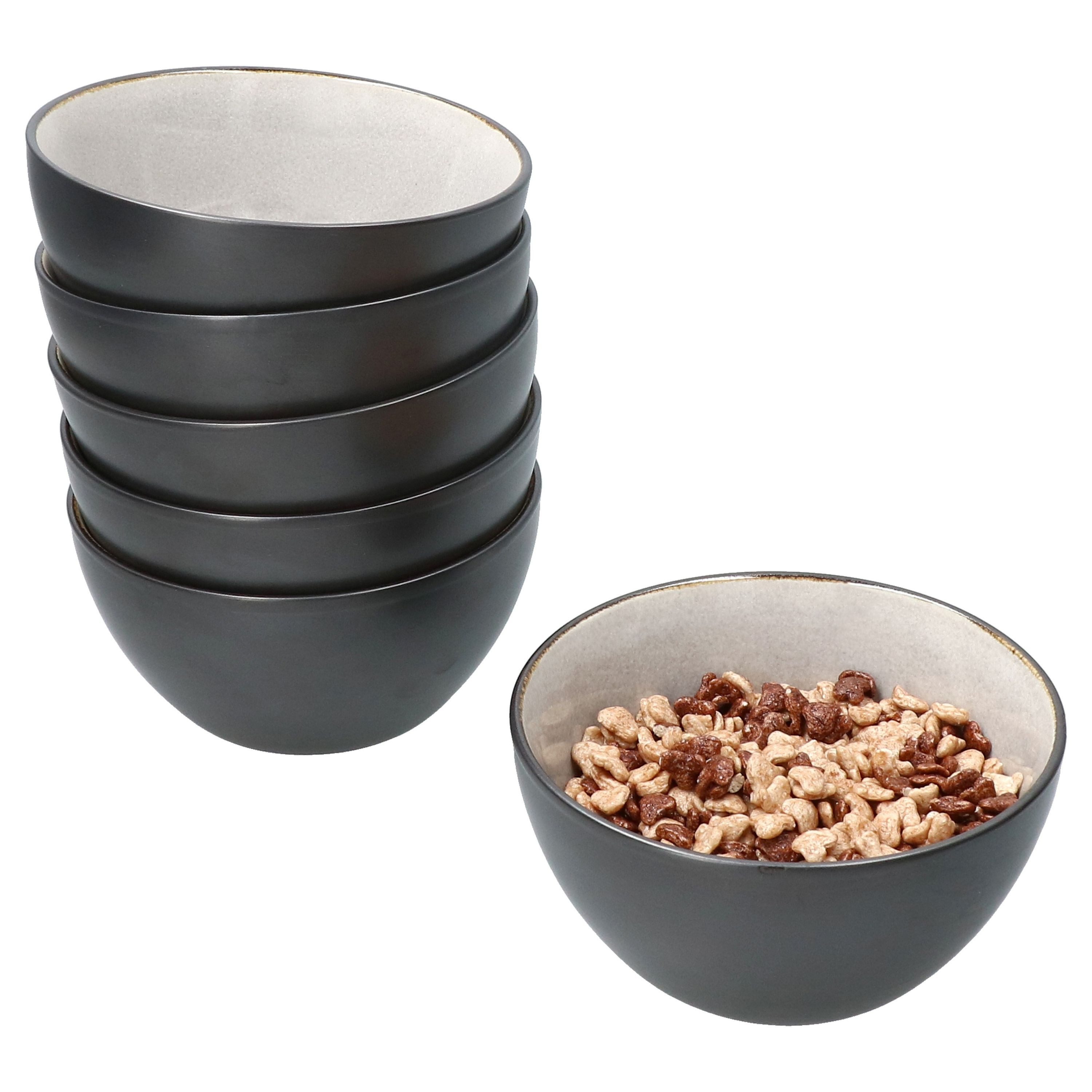 MamboCat Dessertschale Reactive Glaze Dark Cement 6x Desert-Schale 450ml Schüssel Grau, Steingut