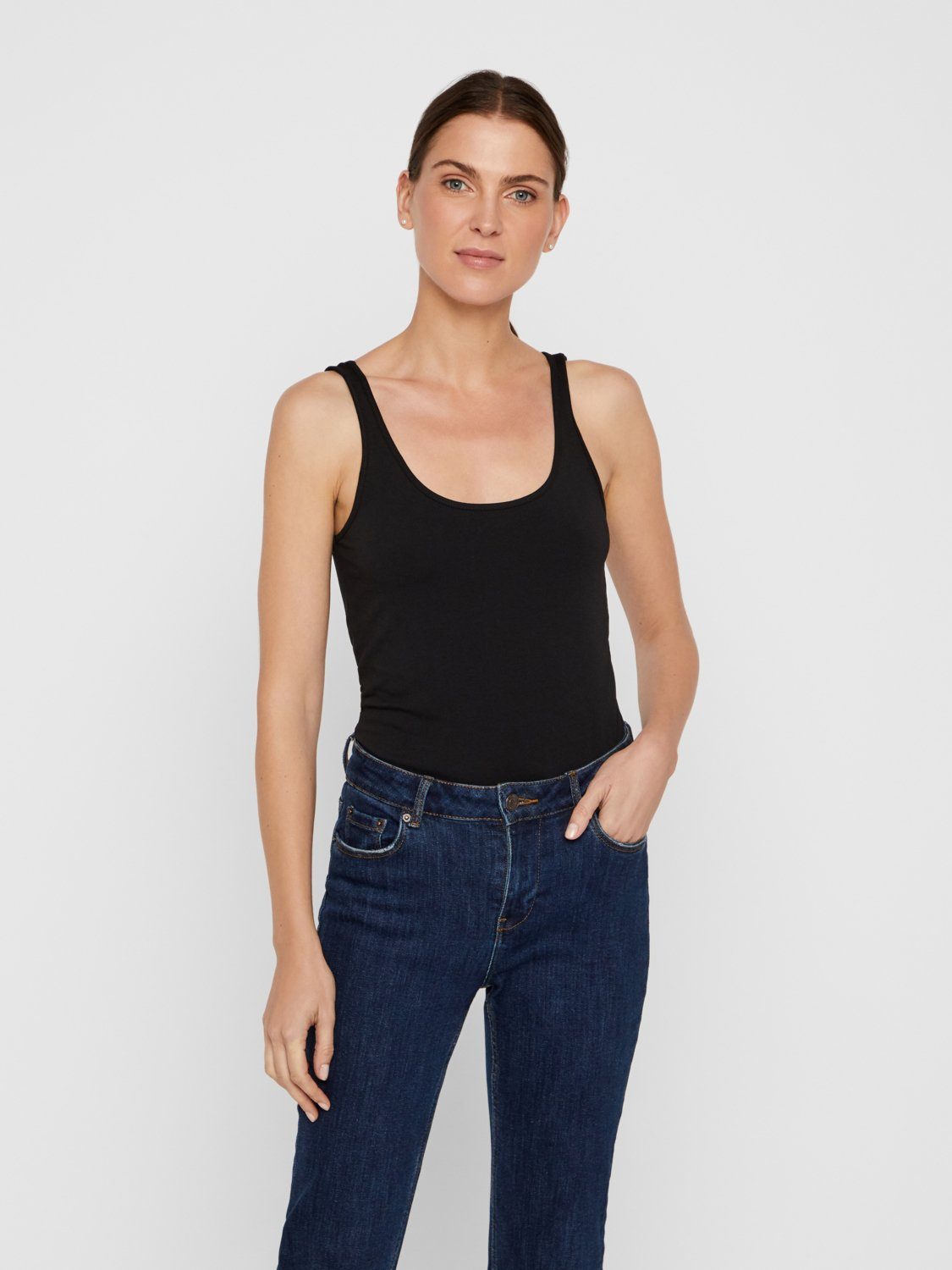 Vero Moda Tanktop Long Tank Top (3-tlg) (3 Stück) lang, elastische Baumwoll günstig online kaufen