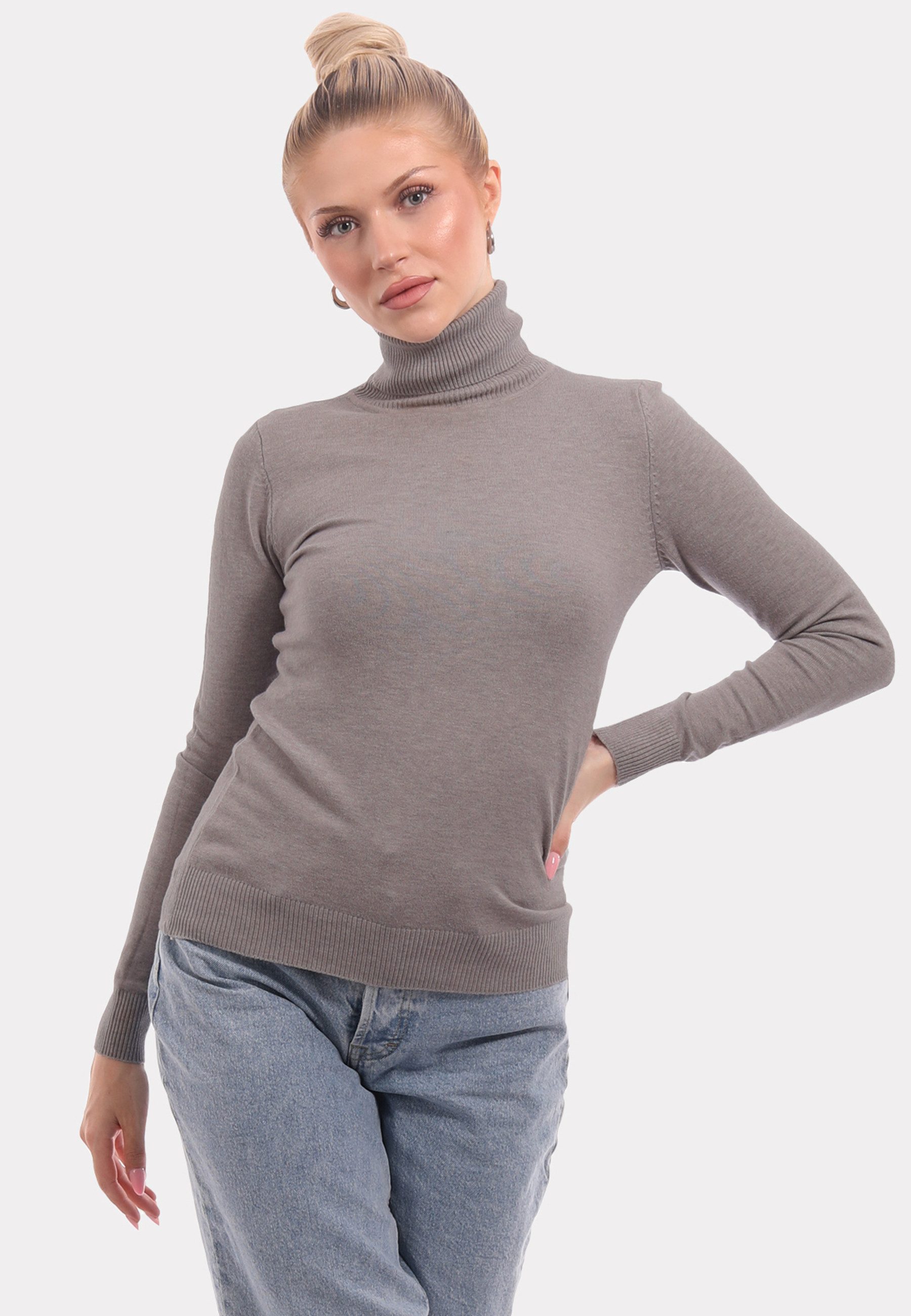 Rollkragenpullover Basic Rollkragenpullover aus Feinstrick