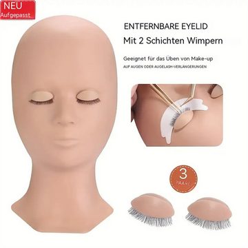 RefinedFlare Bandwimpern Ersatz-Augenlider für Mannequin-Kopf, 1 tlg., 3 Paar Wimpernverlängerungs-Augenlider für das Wimperntraining