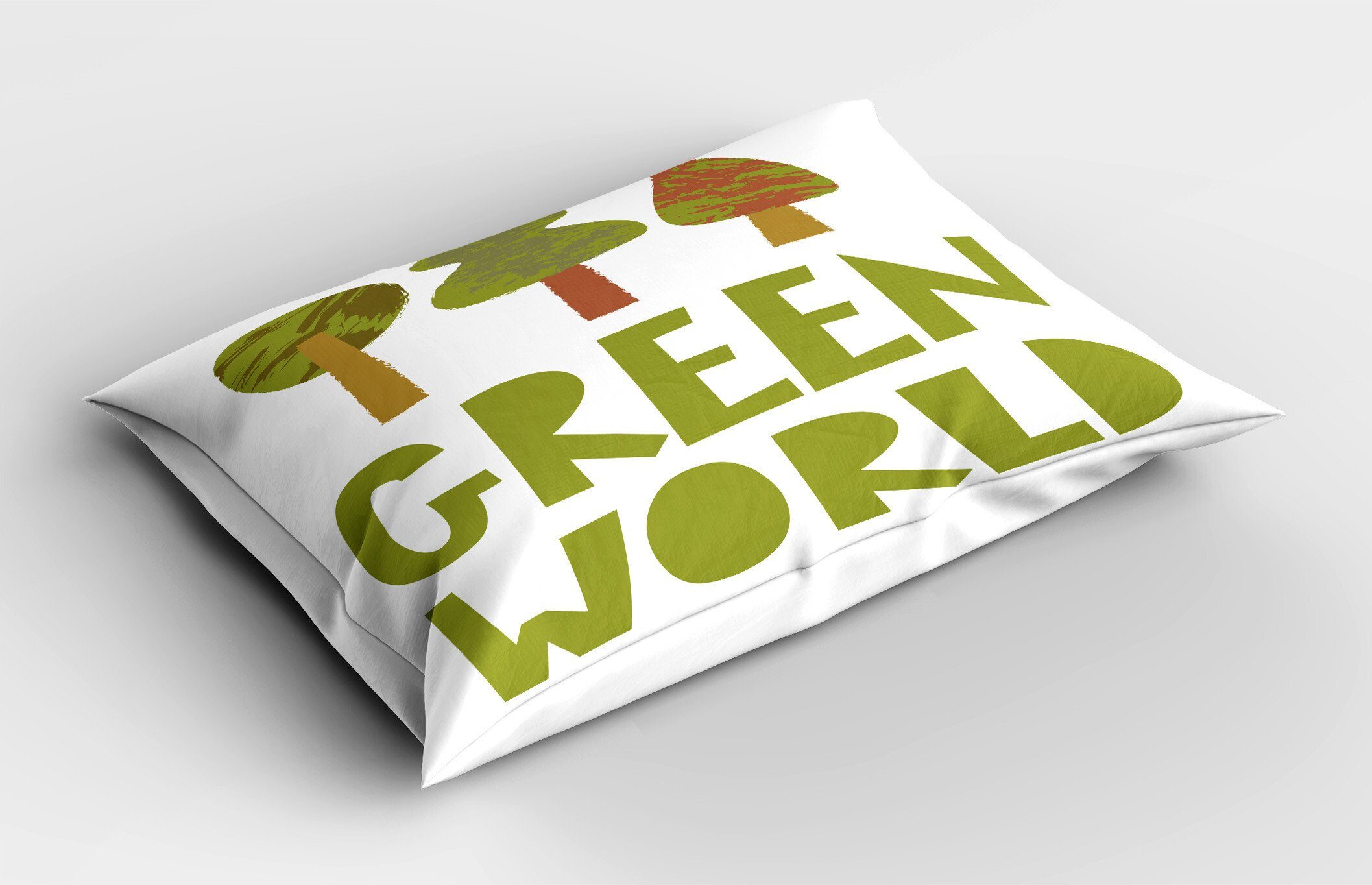 Kissenbezüge Standard Size (1 World Tag King Dekorativer Green Abakuhaus Kissenbezug, der Typography Stück), Erde Gedruckter
