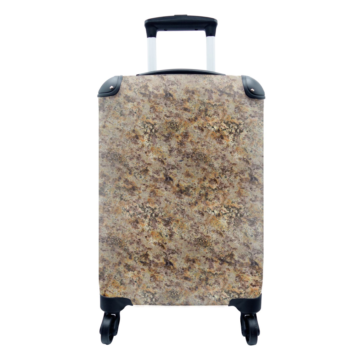 MuchoWow Handgepäckkoffer Granit - Gold - Antik - Muster, 4 Rollen, Reisetasche mit rollen, Handgepäck für Ferien, Trolley, Reisekoffer