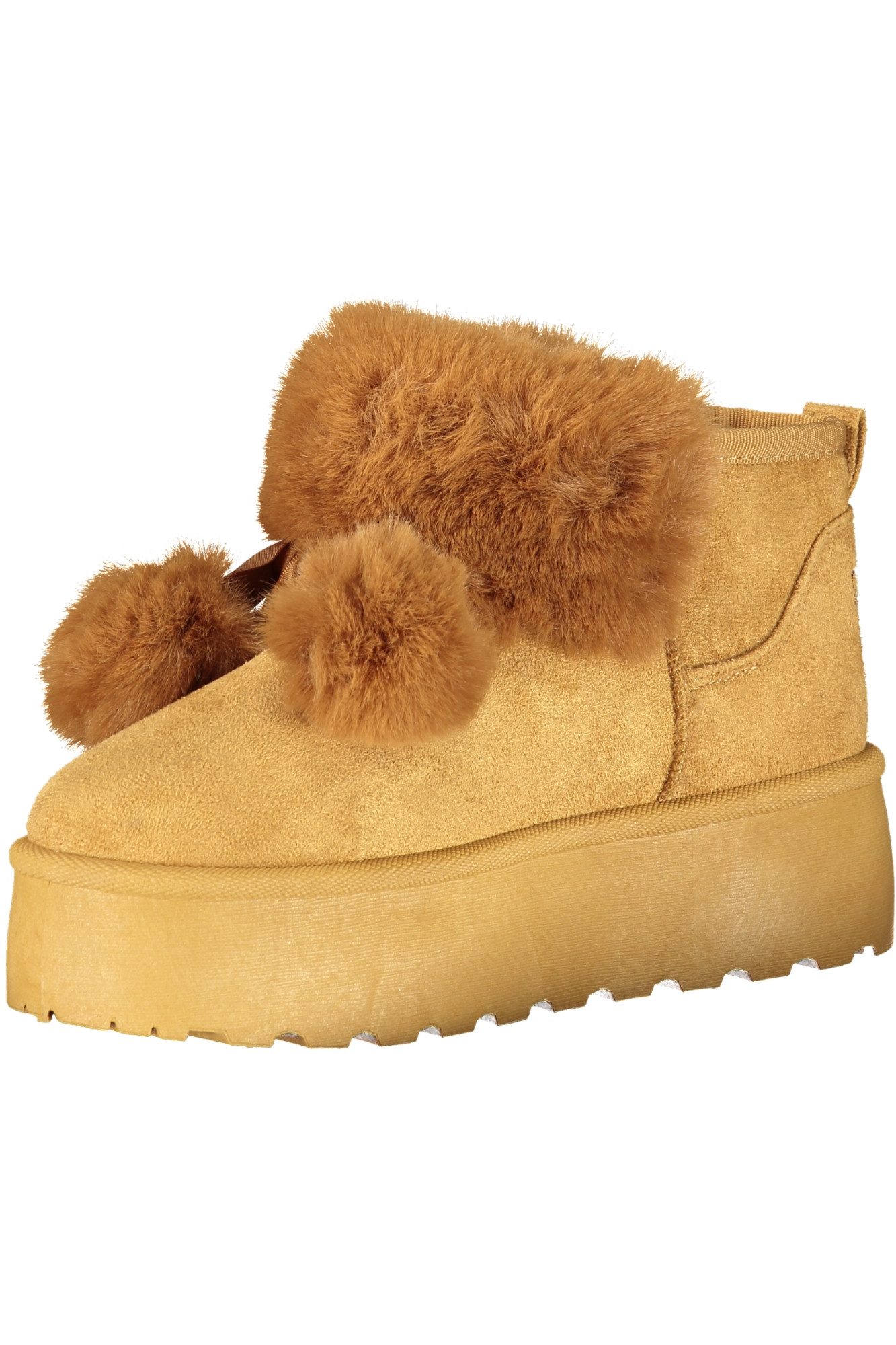 Laura Biagiotti Stiefelette Damenstiefel Braun mit Fell, Pom Pom, Stickerei &