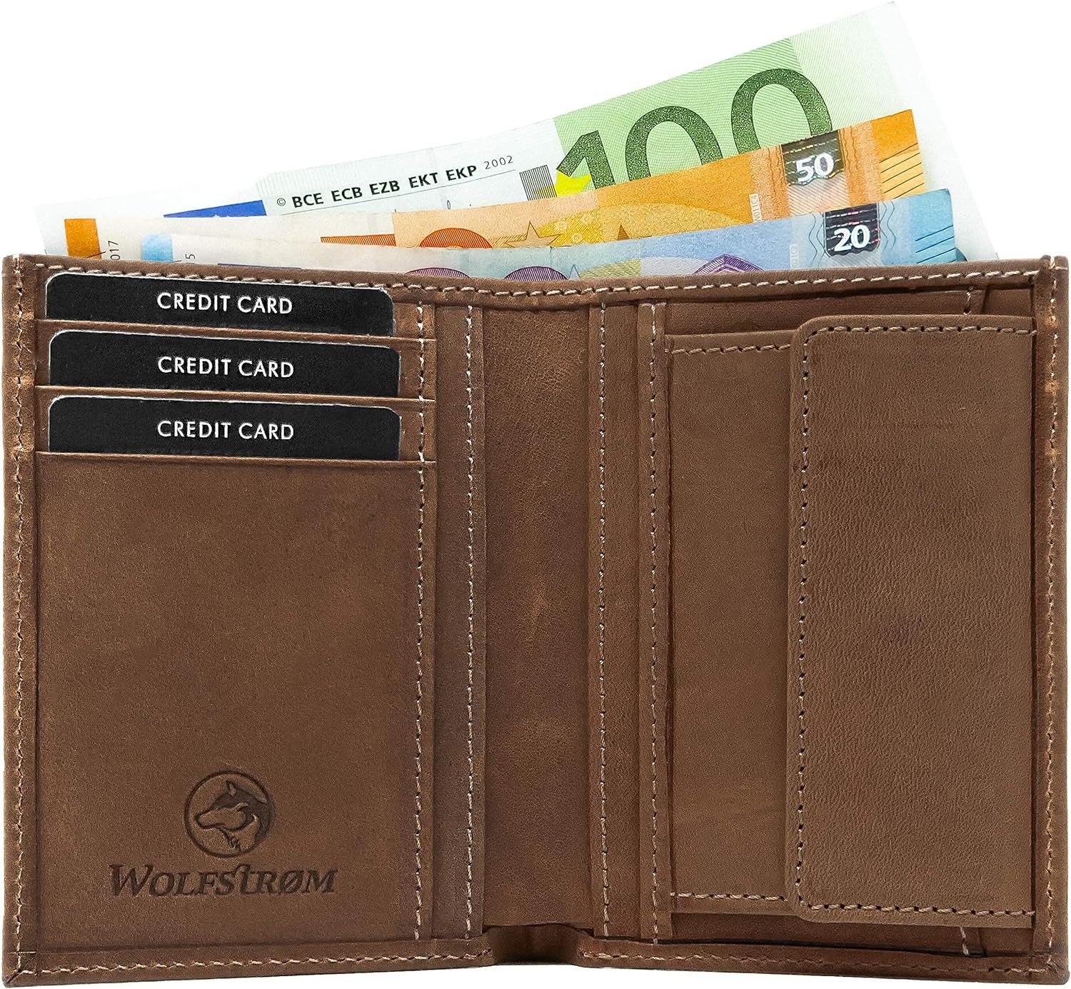 Wolfstrøm Geldbörse 'Sveylå' – Hochformat Wallet mit Münzfach & RFID-Blocke günstig online kaufen