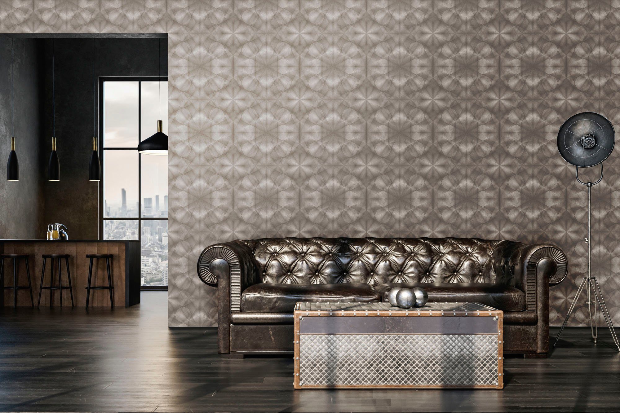 living walls Vliestapete My Home My Spa, leicht strukturiert, 3D-Optik, Motiv, geometrisch, Design Tapete 3D Effekt Tapeten Wohnzimmer Schlafzimmer Küche Design