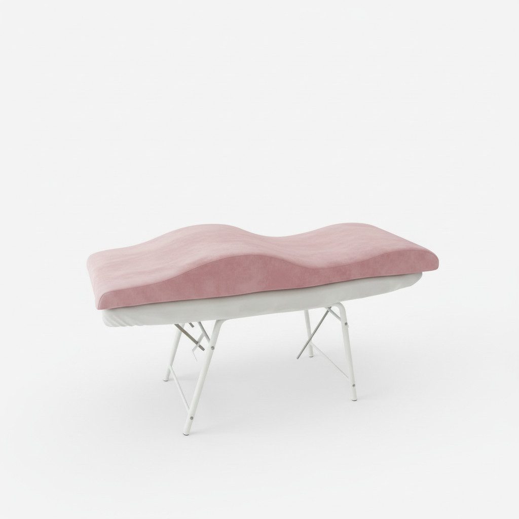 STM Company Massageliege Memory Foam Wellenmatratze für Kosmetikliege (180x60 cm / 190x70 cm, mit Veloursbezug), Anatomischer Lash Topper für Wimpern, PMU & Kosmetik