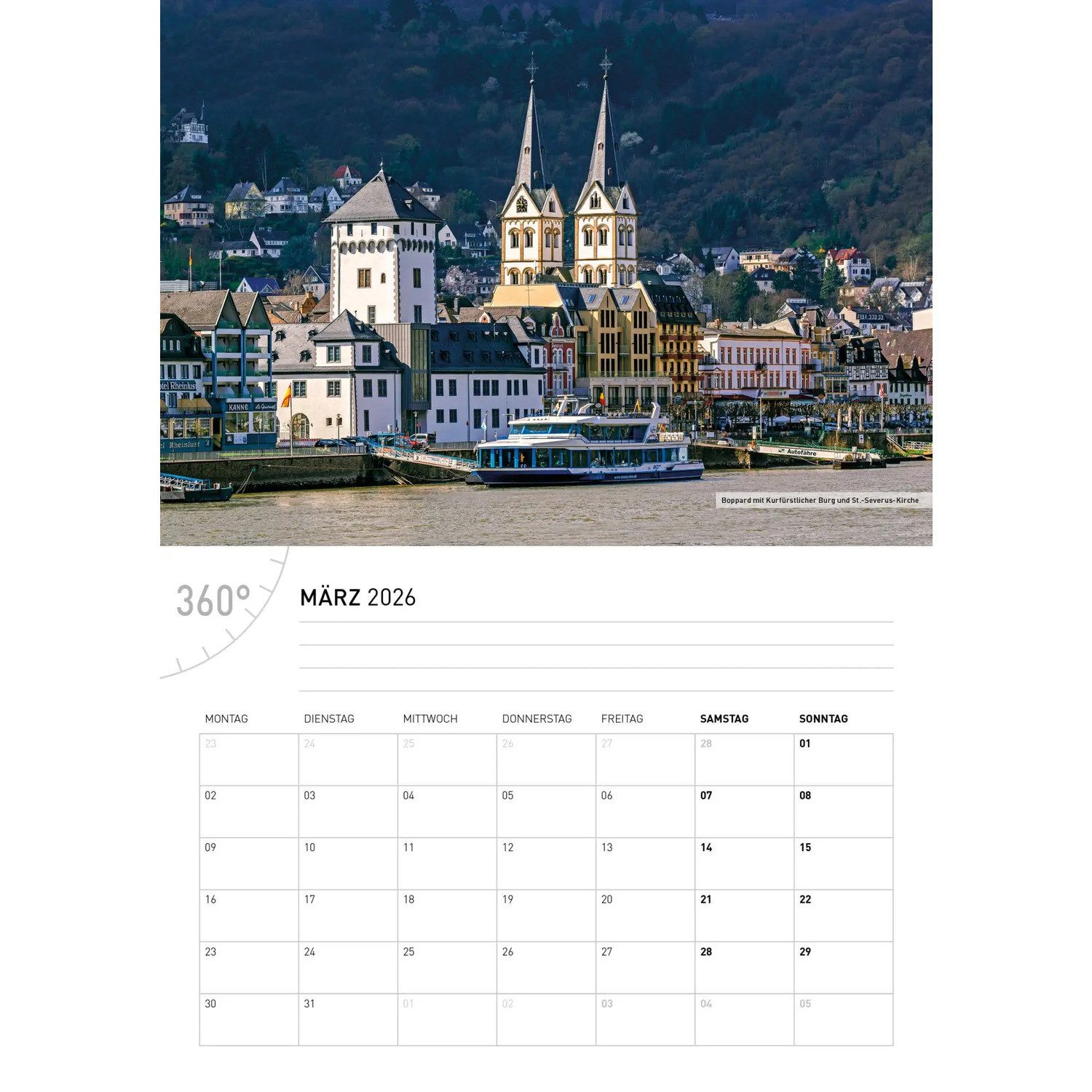 WALTER Wandkalender Oberes Mittelrheintal Broschürenkalender 2026