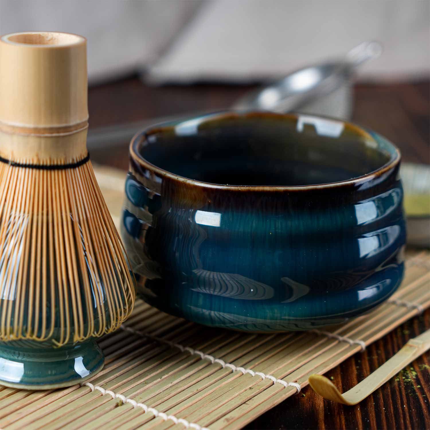 Dimono Teeglas DIMONO Matcha Tee Set–Teezubereitung Set mit Chasen, Schale & Zubehör, mit Matcha-Schale, Besenhalter, Dosierlöffel – Bild 3 von 5