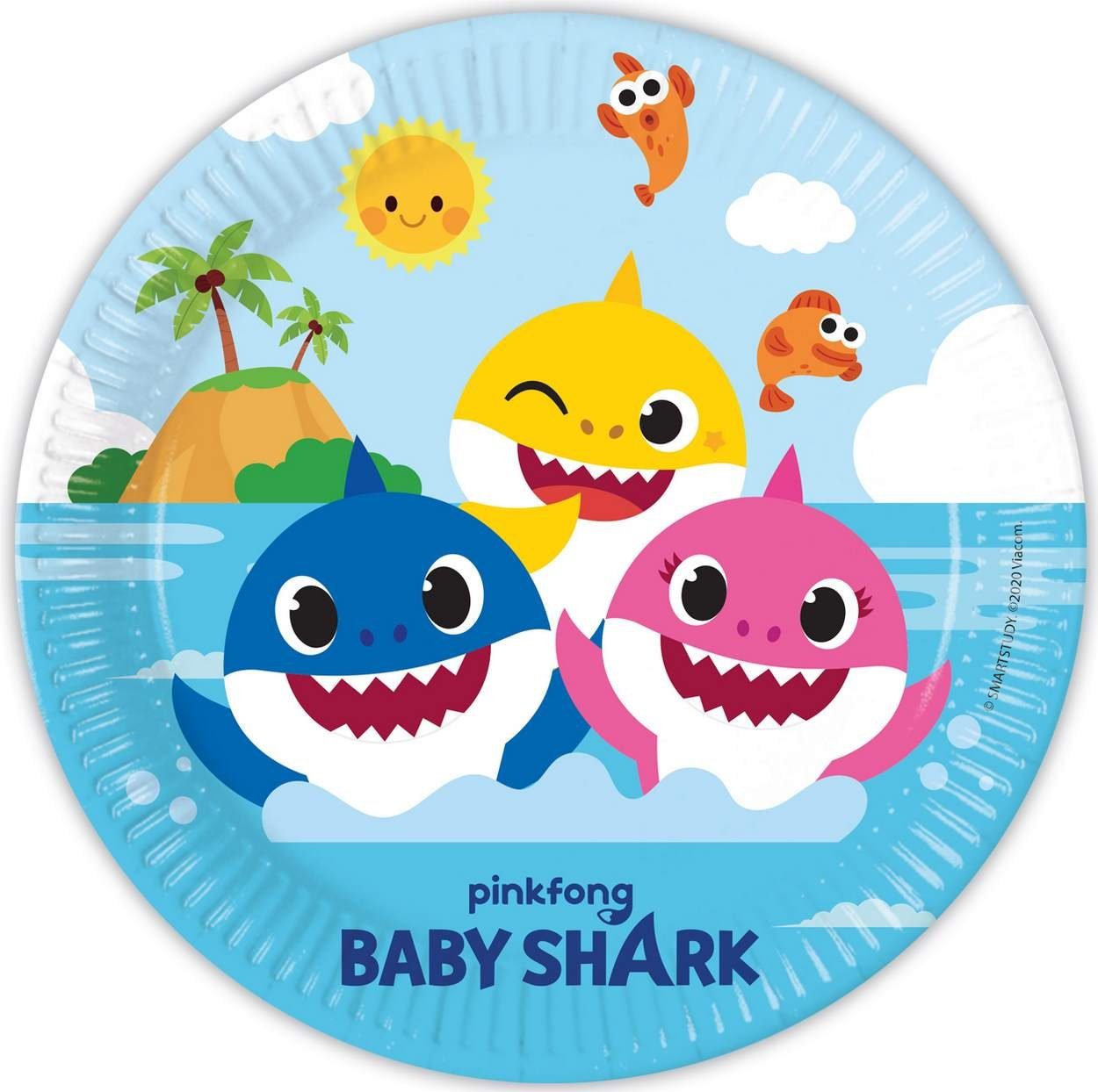 Shark Feier Fete (16-tlg), Baby 8 Personen, Einweggeschirr-Set Pappe Motto Set Deko Procos Party Kindergeburtstag 16-tlg.