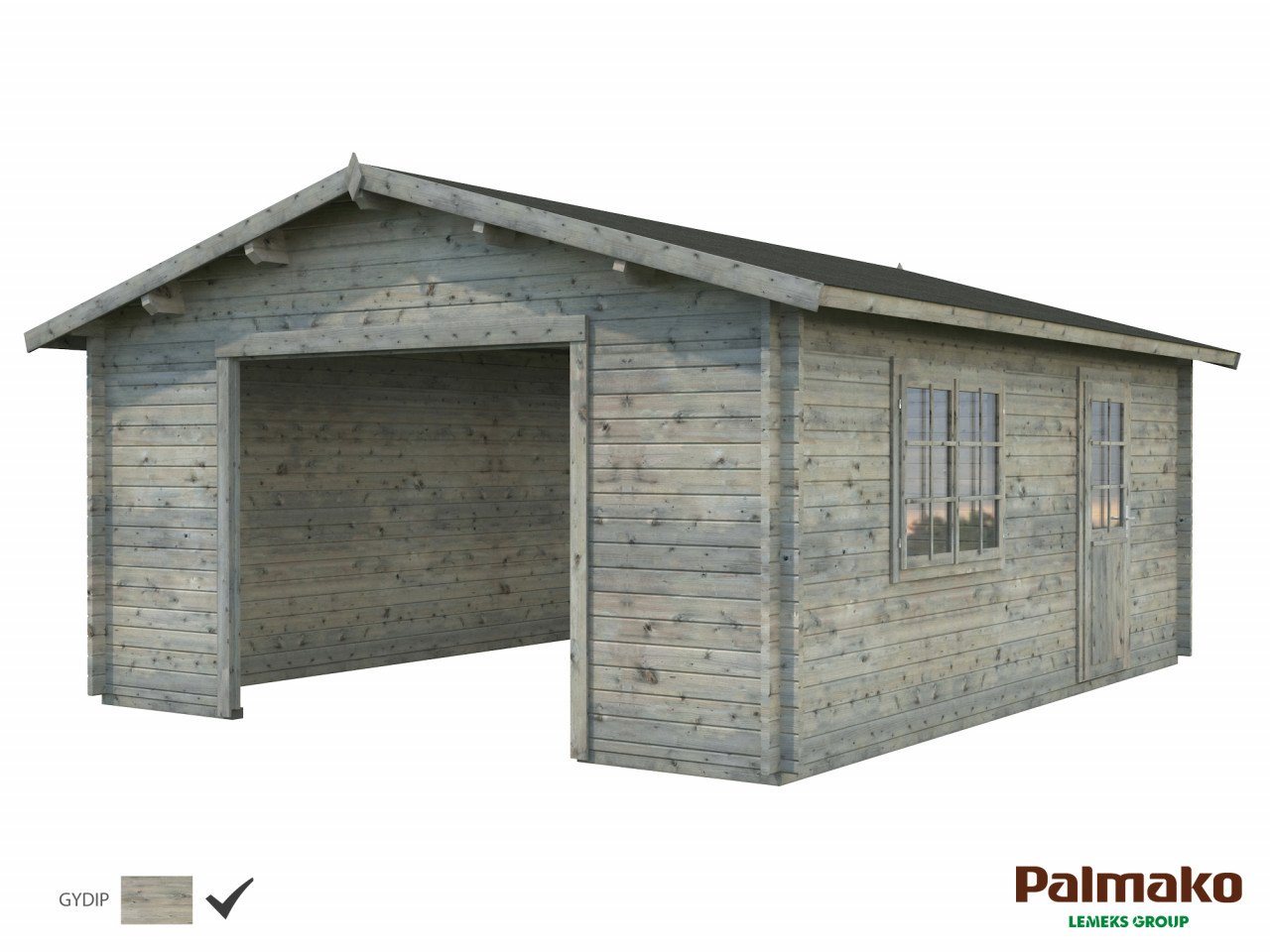 Thumbnail - Palmako Garage Holzgarage Roger 23,9 ohne Tor grau, Einzelgarage aus Holz