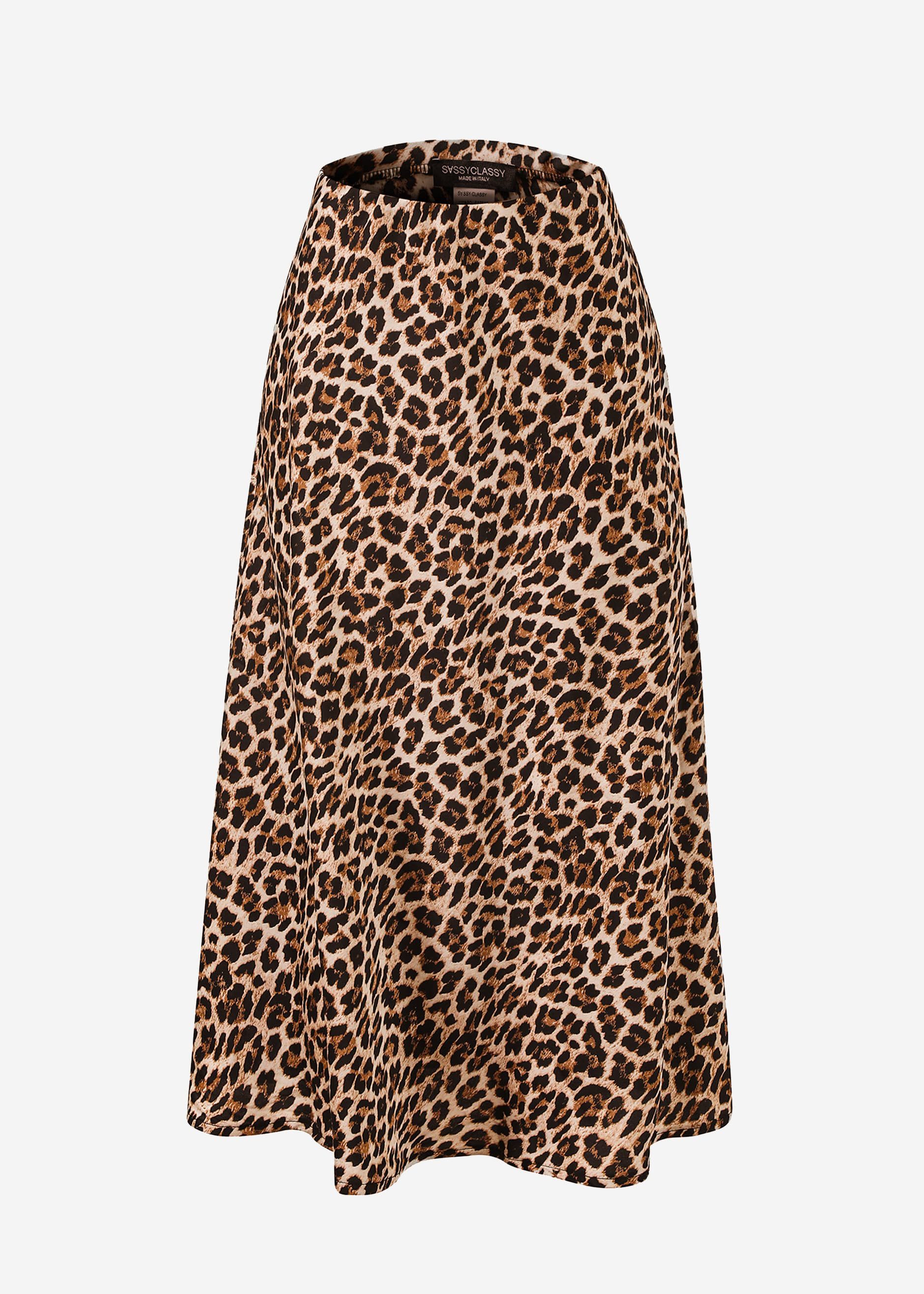 SASSYCLASSY Schlupfrock Leo Satin Midirock Damen günstig online kaufen