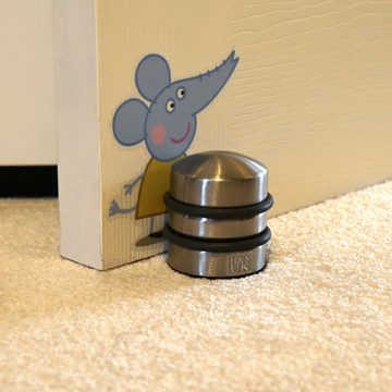 H&S Türstopper Beweglicher Türstopper aus Edelstahl - Robuster Door Stopper, Edelstahl Türstopper - Beweglicher Door Stopper