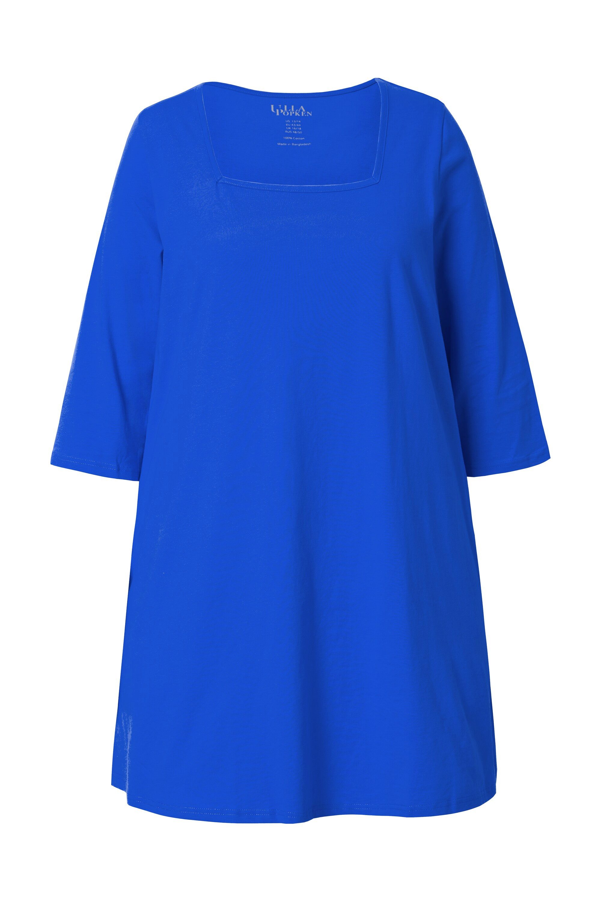 Ulla Popken Longshirt Longshirt A-Linie Carré-Ausschnitt günstig online kaufen