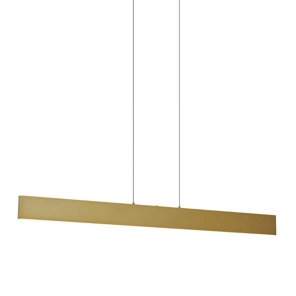 Qazqa Pendelleuchte Straight, Dimmbar, LED fest integriert, Extra-Warmweiß, QAZQA Hängeleuchte, integrated, Messing, Kunststoff, Modern