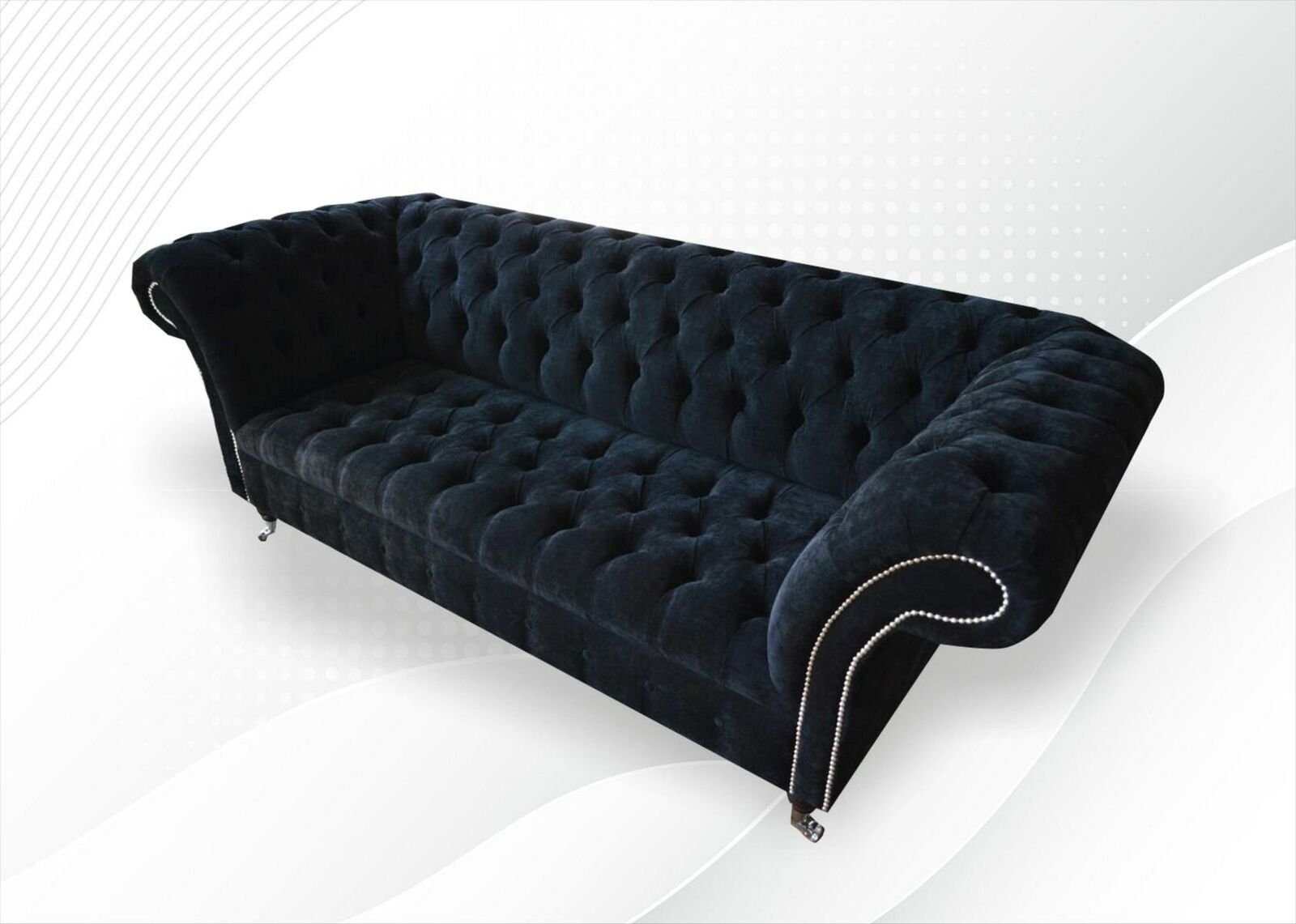 Chesterfield 3-er Couch Schwarzes JVmoebel in Mdern Neu, luxus Sofa Europe Made Chesterfield-Sofa