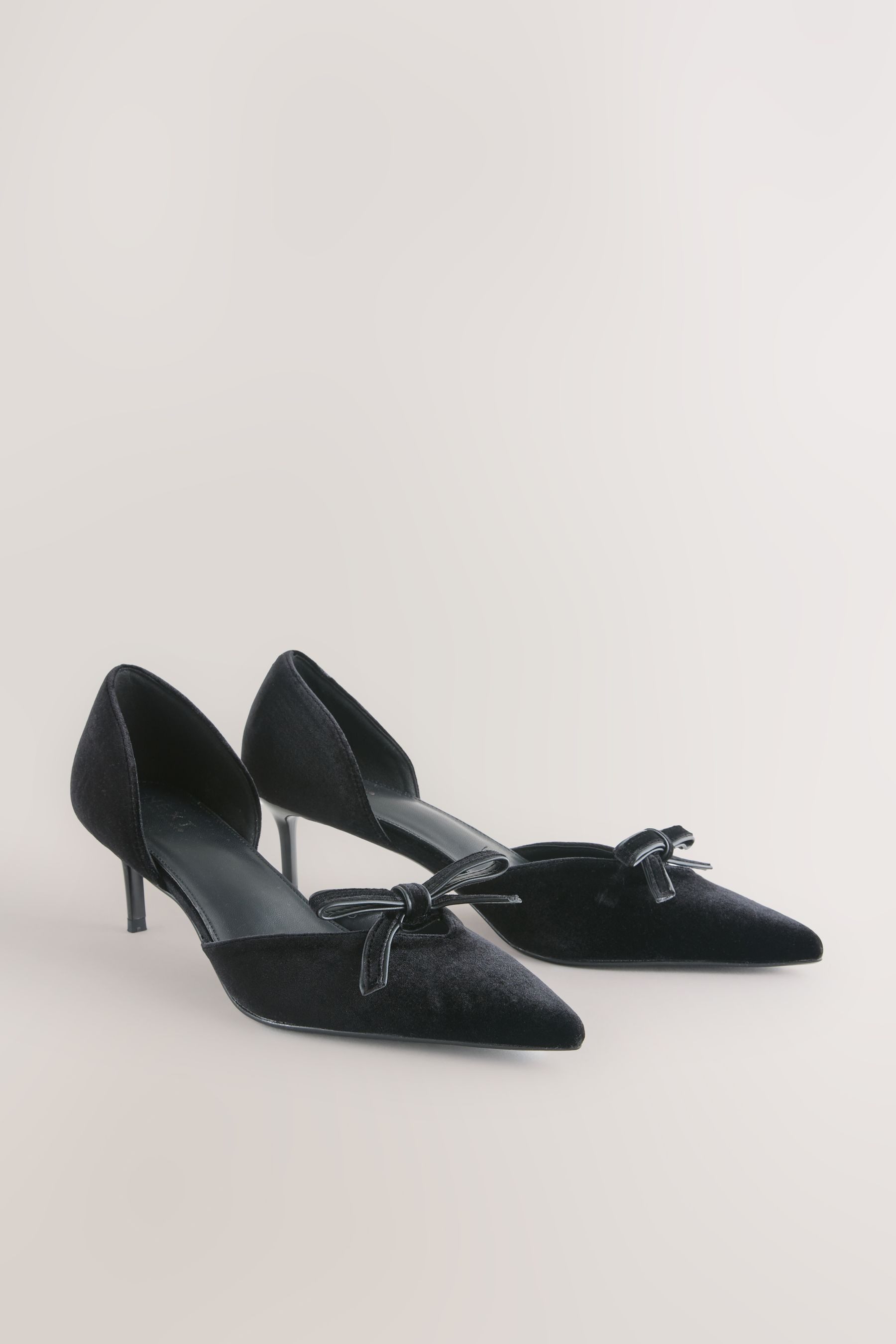 Next Forever Comfort® Spitze Schuhe mit Samtschleife High-Heel-Sandalette ( günstig online kaufen