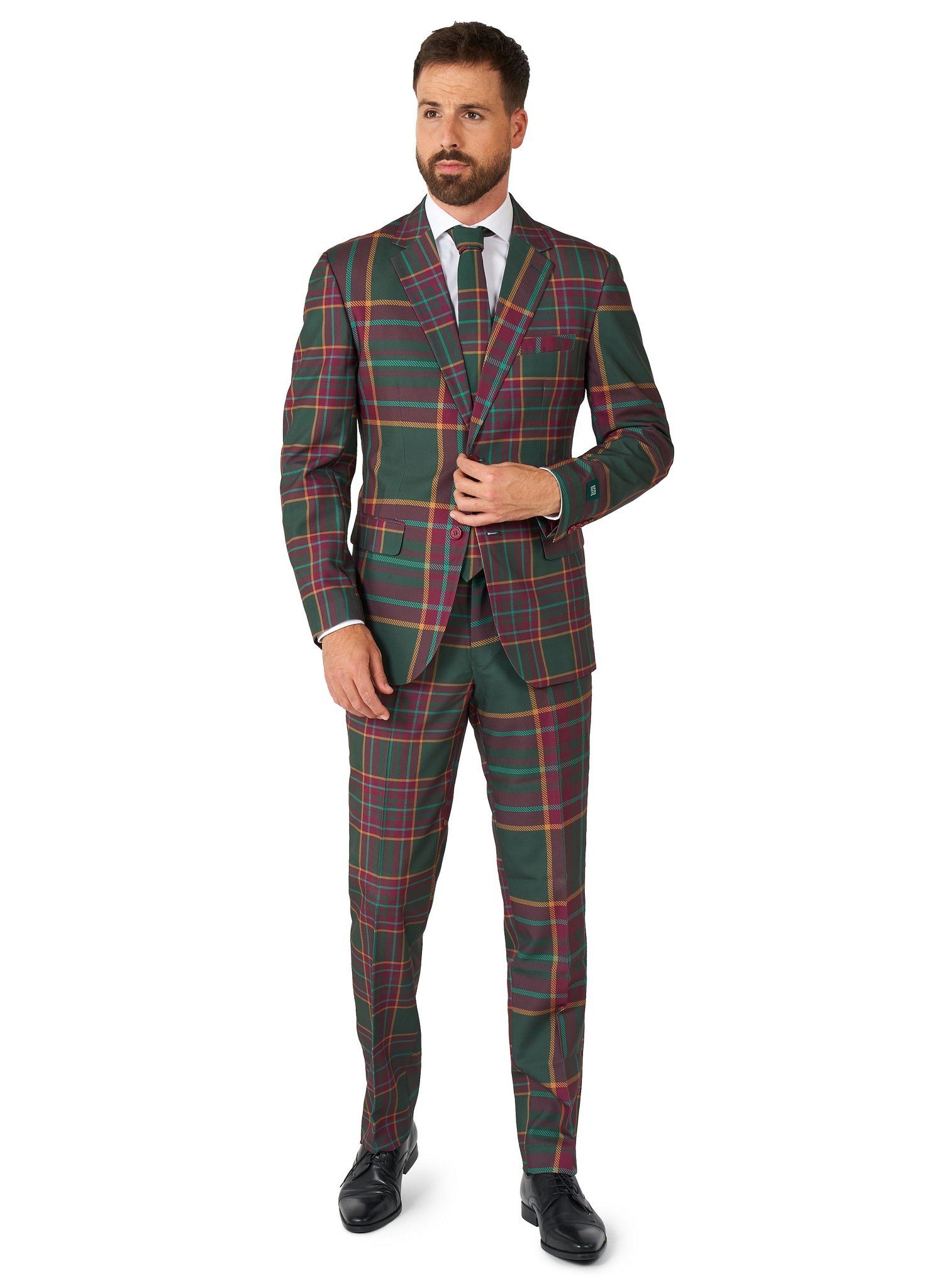 Opposuits Partyanzug Mixed Mesh Anzug, It's a mesh: Karierter Anzug im Old English Style