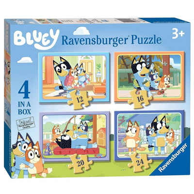 Ravensburger Puzzle 4 in 1 Kinder Puzzle Box Ravensburger Bluey 12, 16, 20, 24 Teile, 24 Puzzleteile