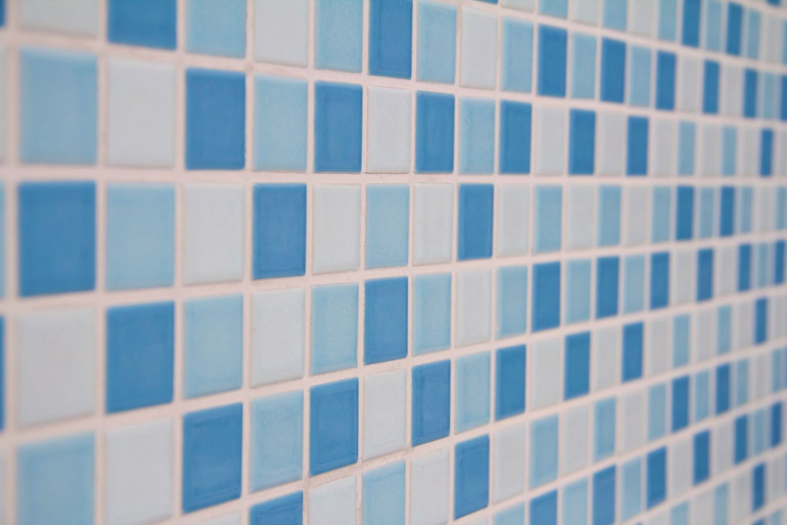Mosani weiss Keramik Mosaik blau glänzend Mosaikfliesen Fliese Duschwand Schwimmbadmosaik