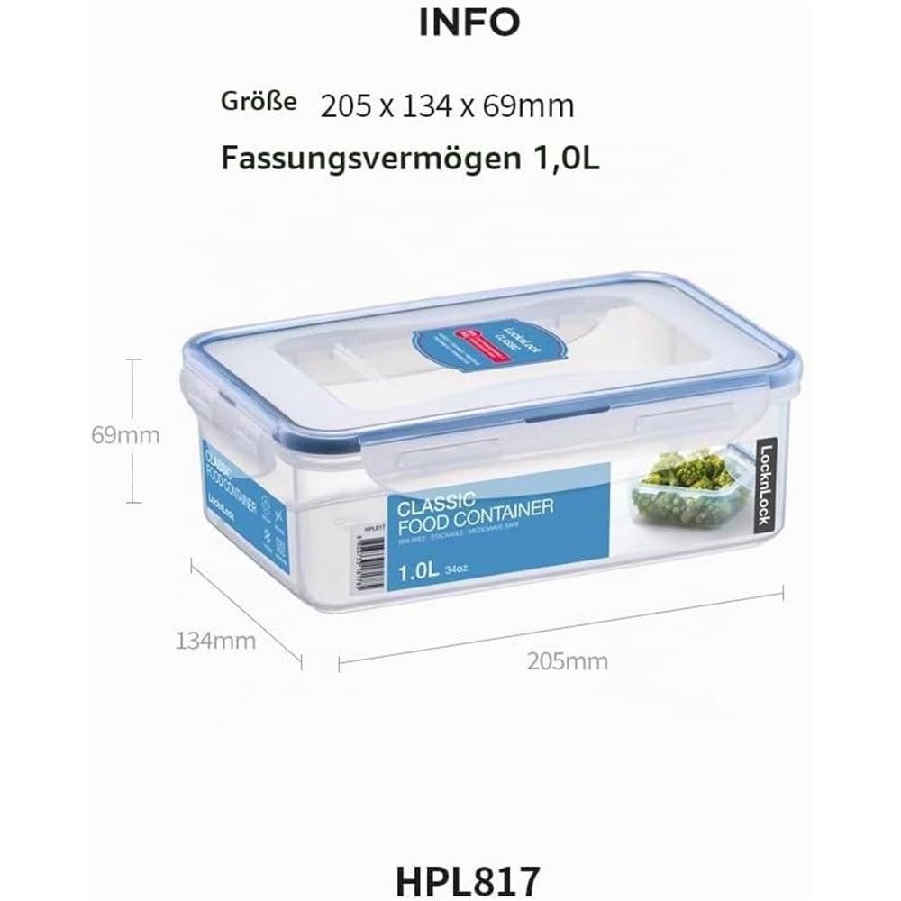 LocknLock Vorratsdose Frischhaltedosen 4er-Set, (4-tlg), Stapelbar, auslaufsicher, BPA-frei, mikrowellengeeignet – Bild 2 von 3