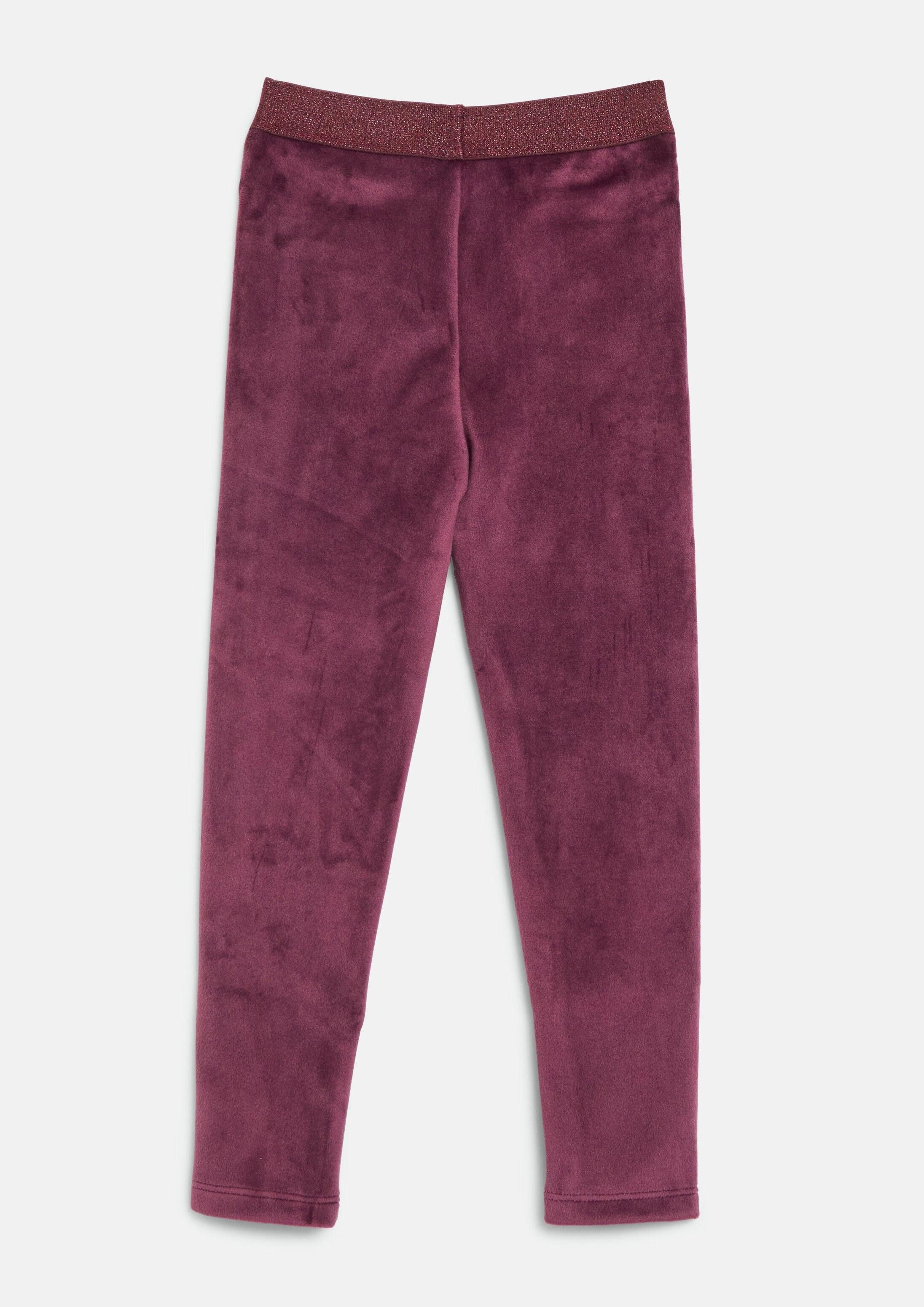 s.Oliver Leggings Leggings Velours-Leggings mit Glitzerbund – Bild 2 von 4