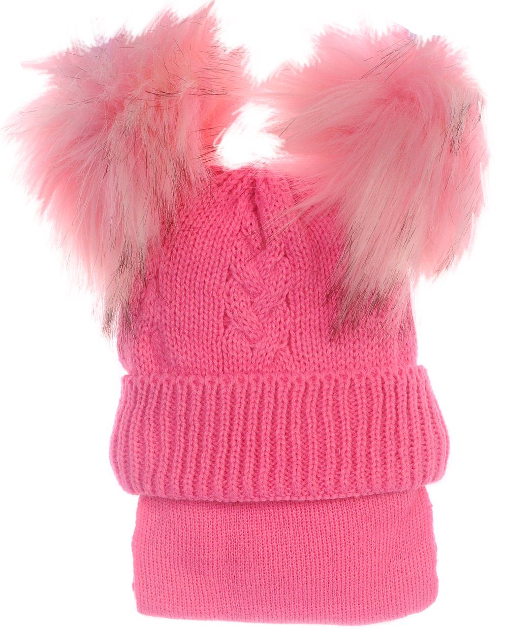 La Bortini Mütze & Schal Mütze und Schal für Neugeborene warm gefüttert 0-4Monate in Pink warm gefuttert, für Neugeborene 0-3Mon