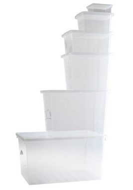 Aufbewahrungsbox CAESAR, 80 Liter, stapelbar, Kunststoff, mit Deckel