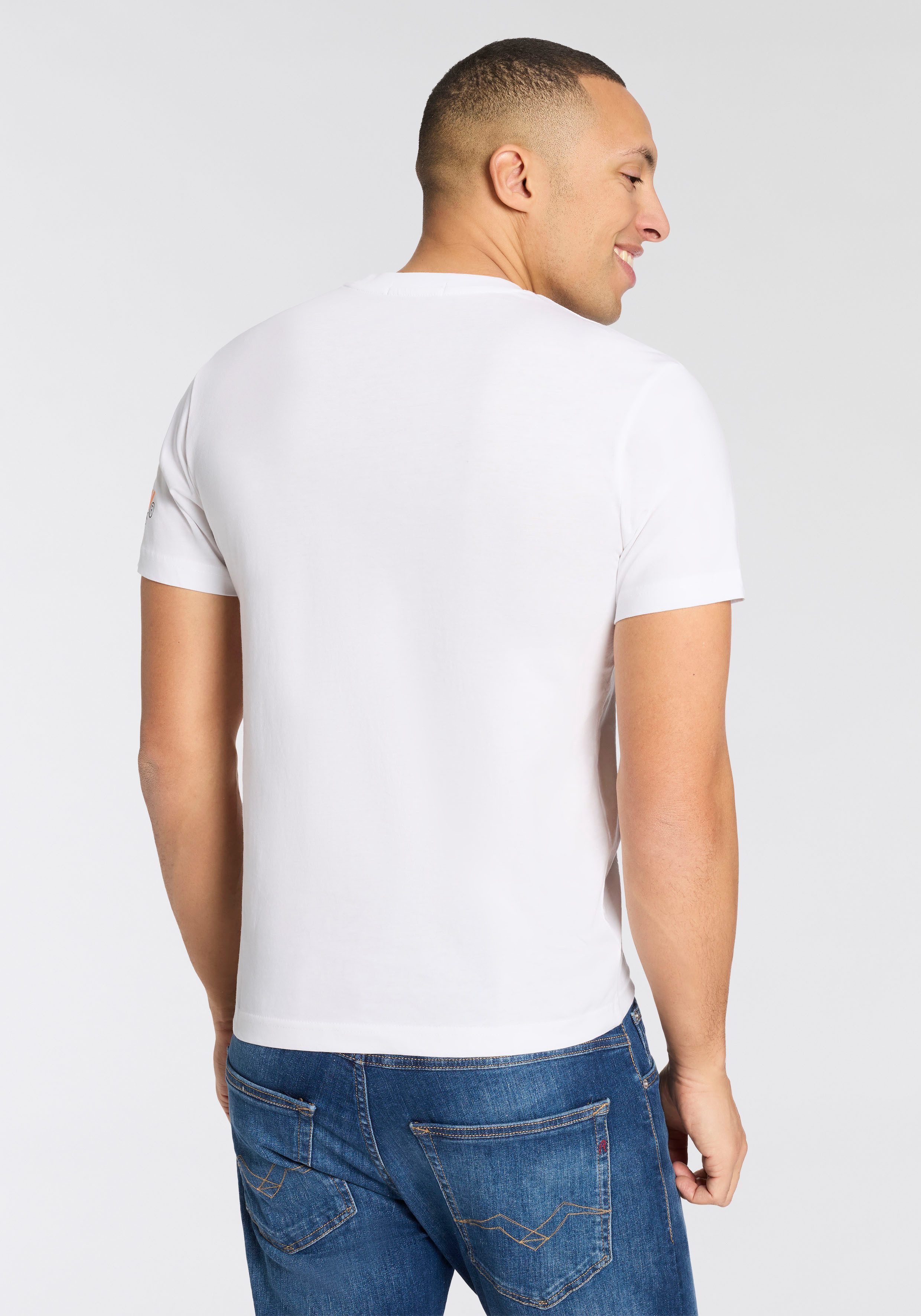 Replay T-Shirt Replaydruck am Ärmelabschluss günstig online kaufen