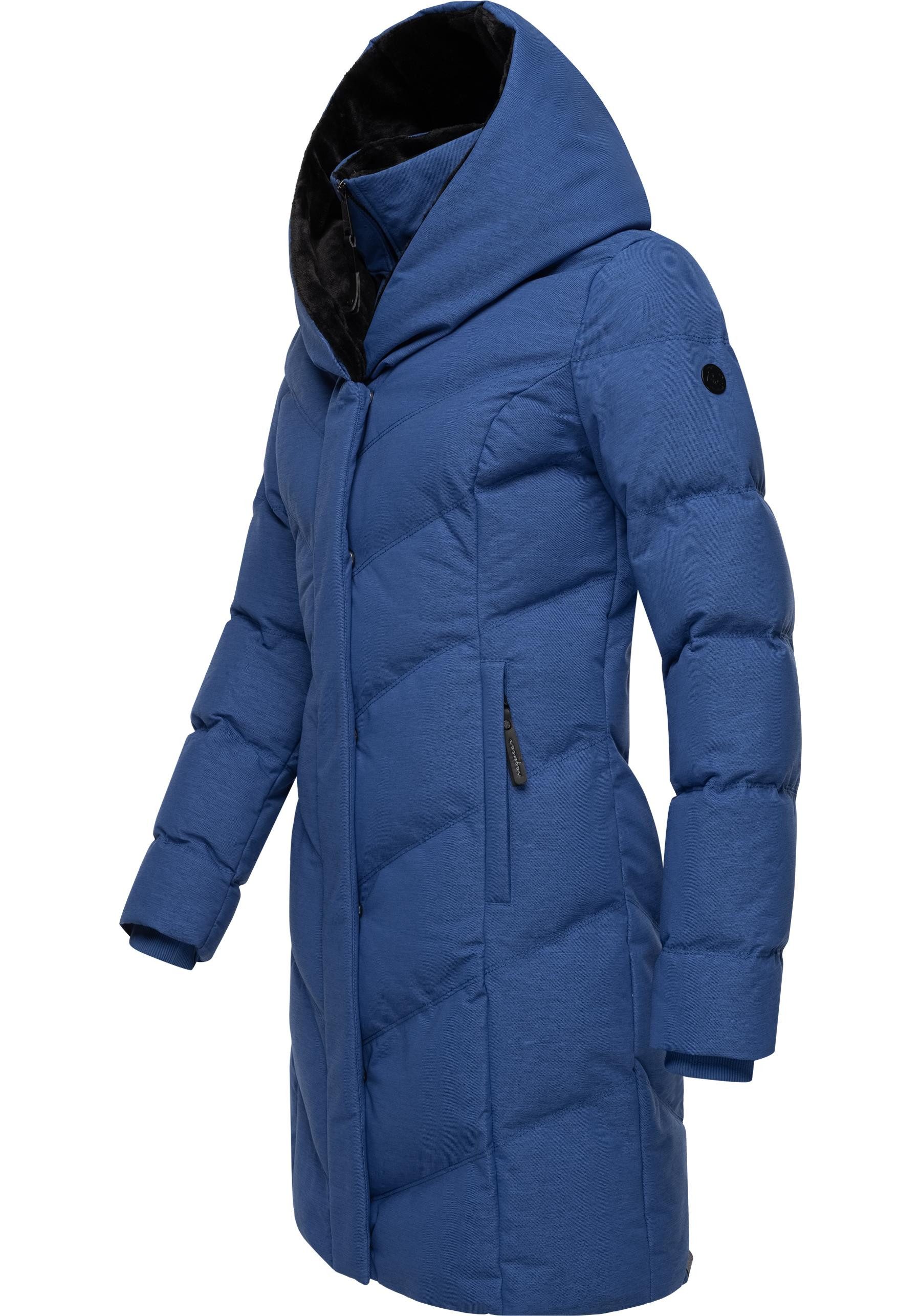 Ragwear Steppmantel Natalka Cosy wasserdichter Mantel mit flauschigem Kunstfell-Kragen