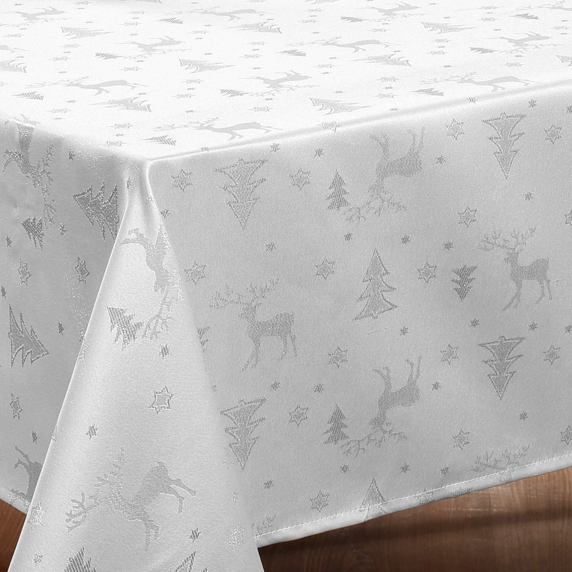 Beautex Tischdecke Lurex Tischdecke Weihnachten, Silber Gold glänzend, Weih günstig online kaufen