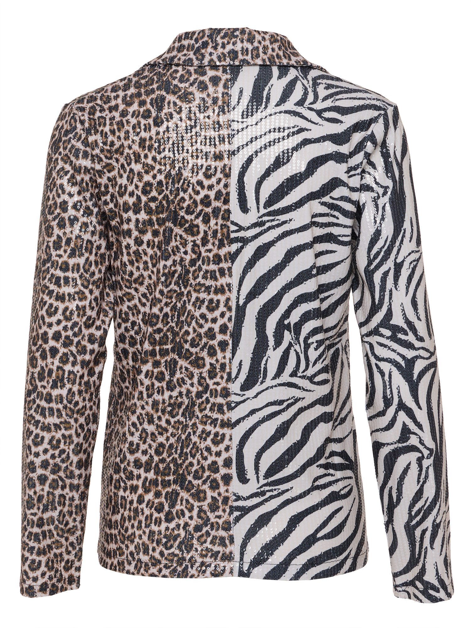 Sarah Kern Blusenblazer Blusenjacke Körpernah mit Allover Paillettenverzierung