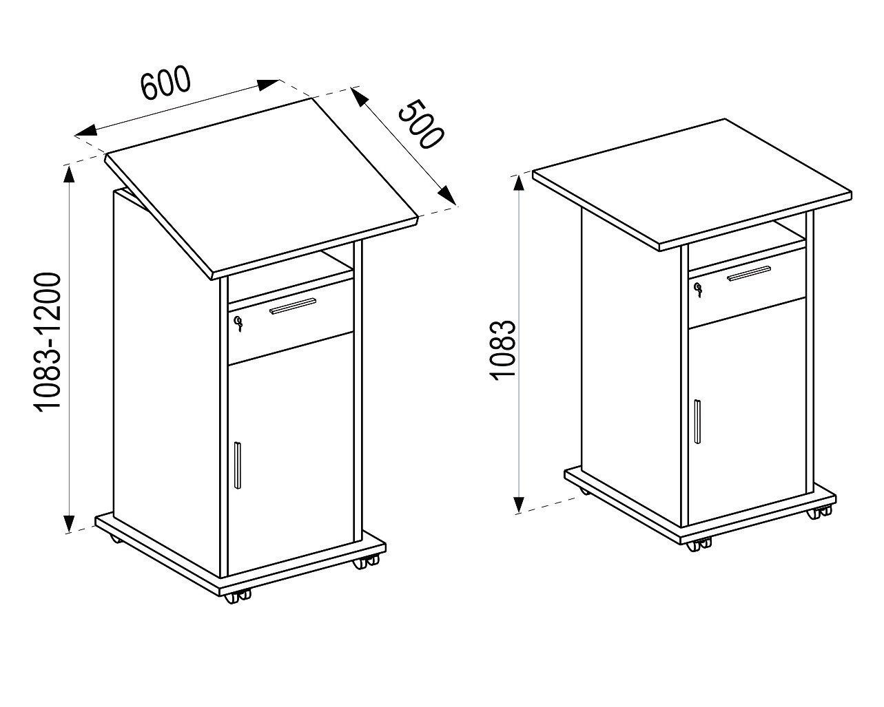 TV-Rack Projektor Neta Wagen Tisch VCM Weiß Tür Möbel Beamer