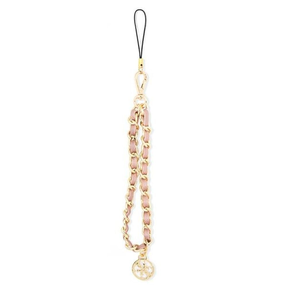Guess Handykette Anhänger Handy-Anhänger rosa Kette goldfarbig Metall