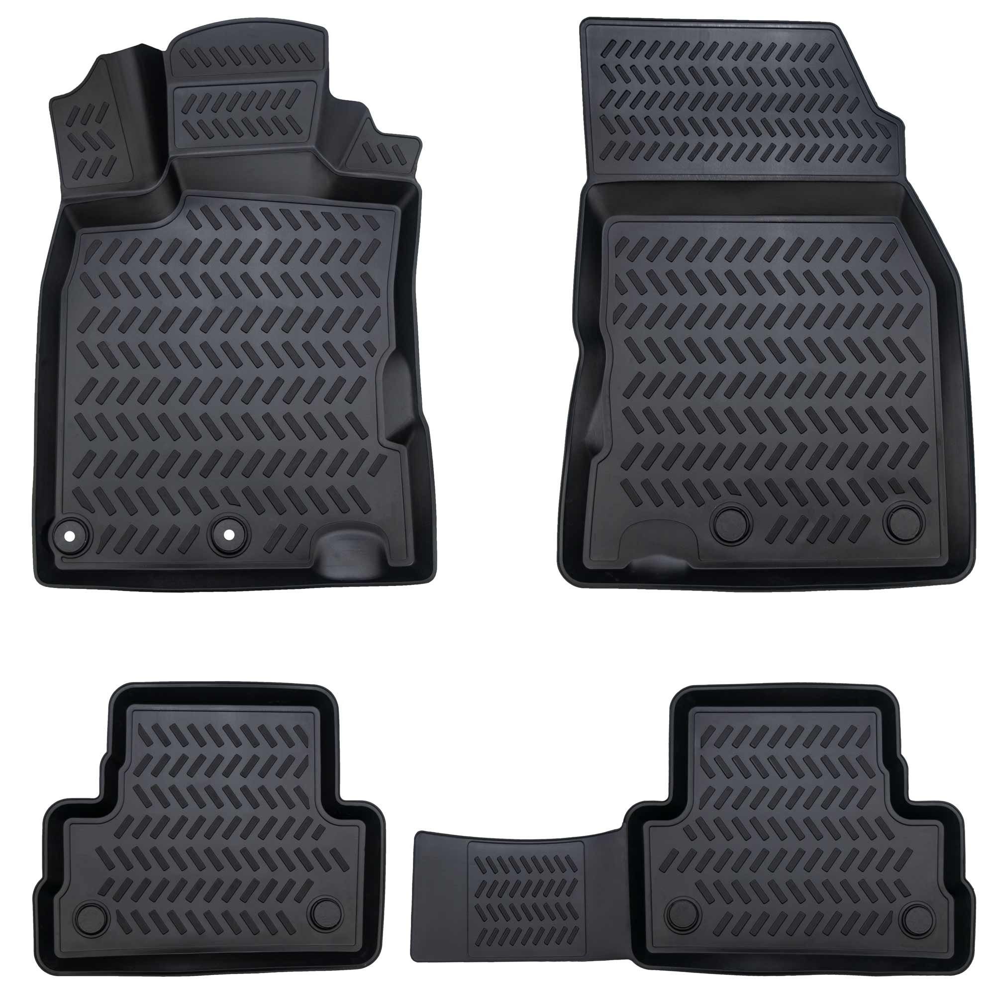 ELMASLINE Auto-Fußmatten Gummi (4 St), für NISSAN QASHQAI (2014-2021) J11 - 3D Gummimatten mit extra hohem Rand für mehr Schutz - Passend für Baujahre: , 2014 - 2021 - Hinweis: Passt nicht in Qashqai+2