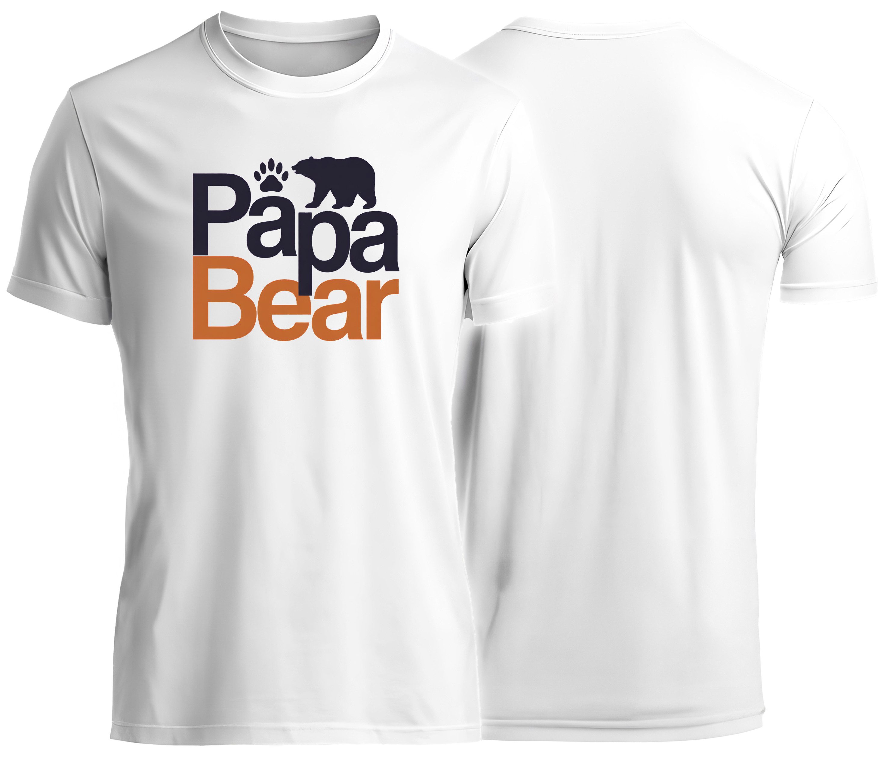 MyDesign24 T-Shirt Papa Bear Vatertag T-Shirt weiss kurzarm Regular Fit i828