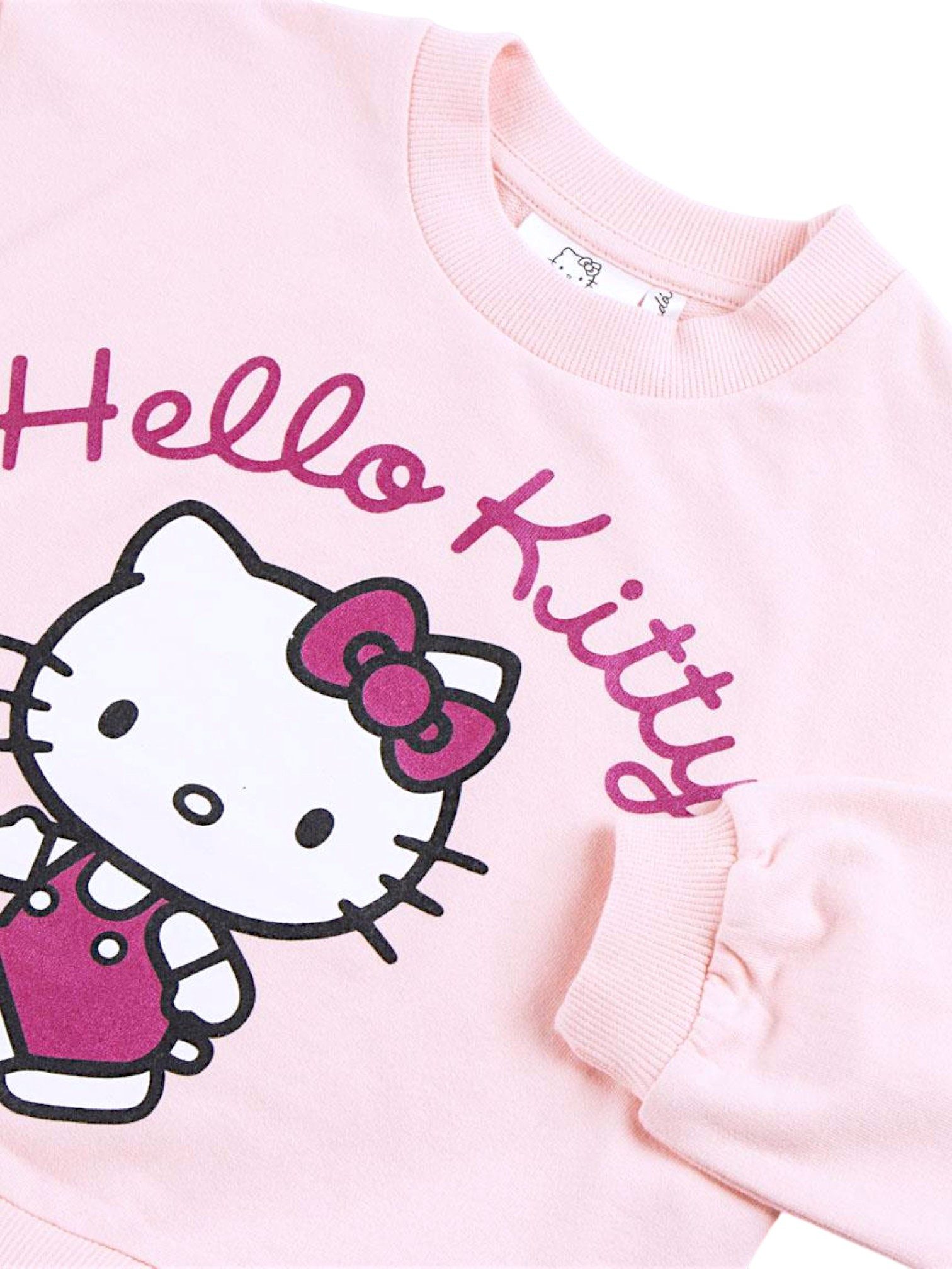 Cerdá Sweatkleid Hello Kitty Long Pulli mit Tüll Mädchen Langarmkleid Gr. 104 -140 cm